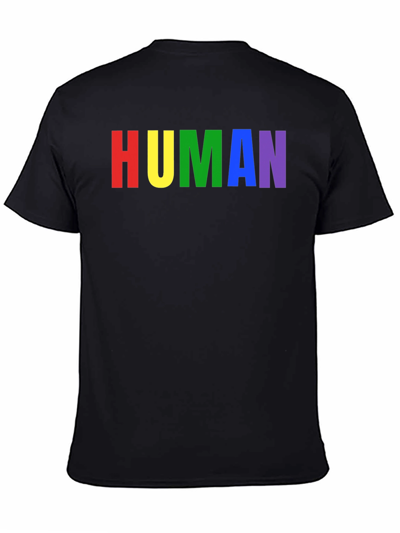 Black HUMAN Rainbow Pride T-Shirt - Black view 4