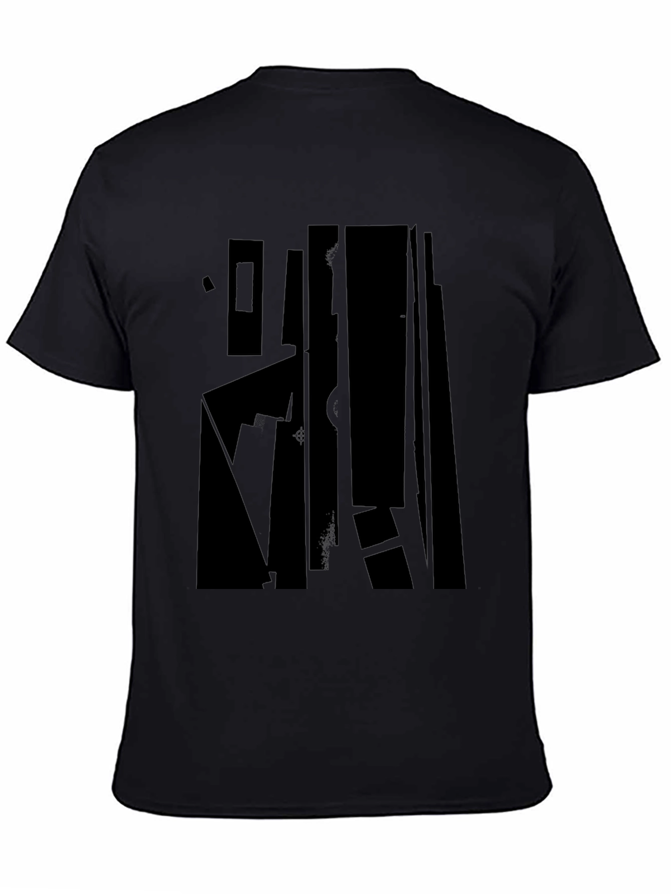 Black Abstract Graphic Black T-Shirt - Modern Minimalist Design view 4