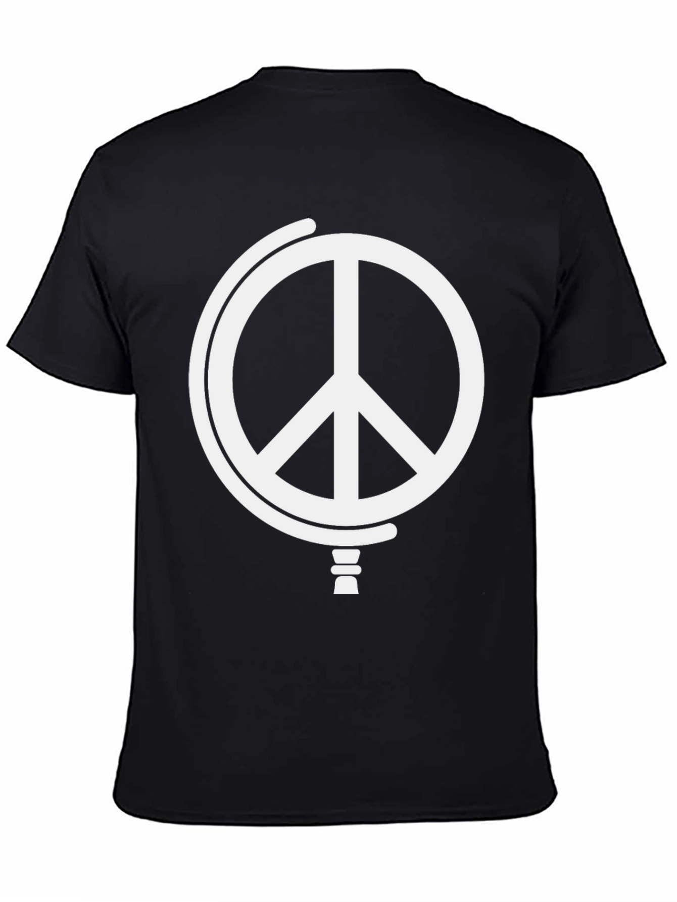 Black Peace Globe Graphic T-Shirt - Black view 4