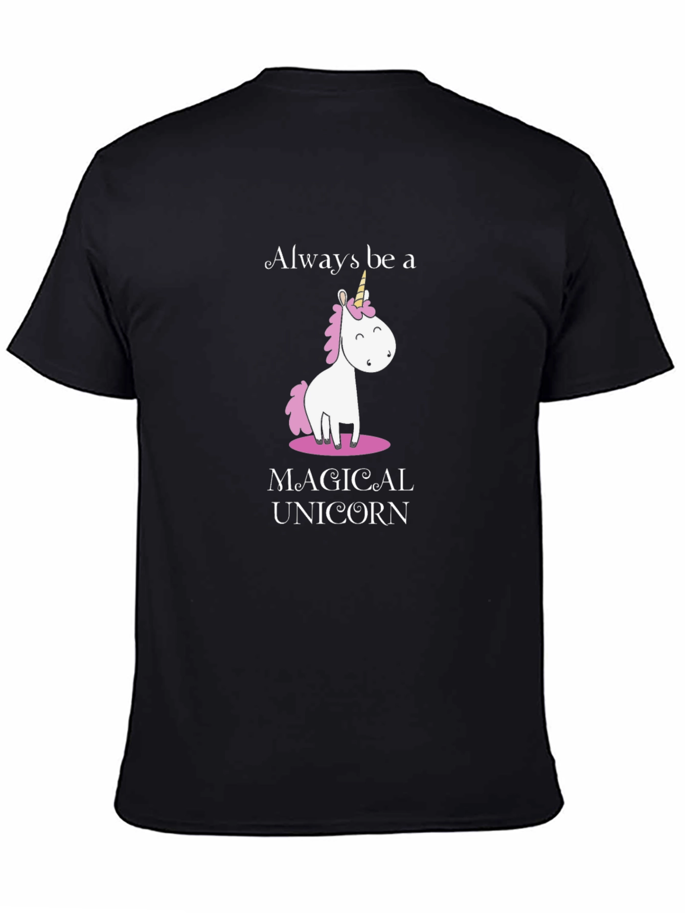 Black Magical Unicorn Graphic Tee - Always Be a Unicorn view 4