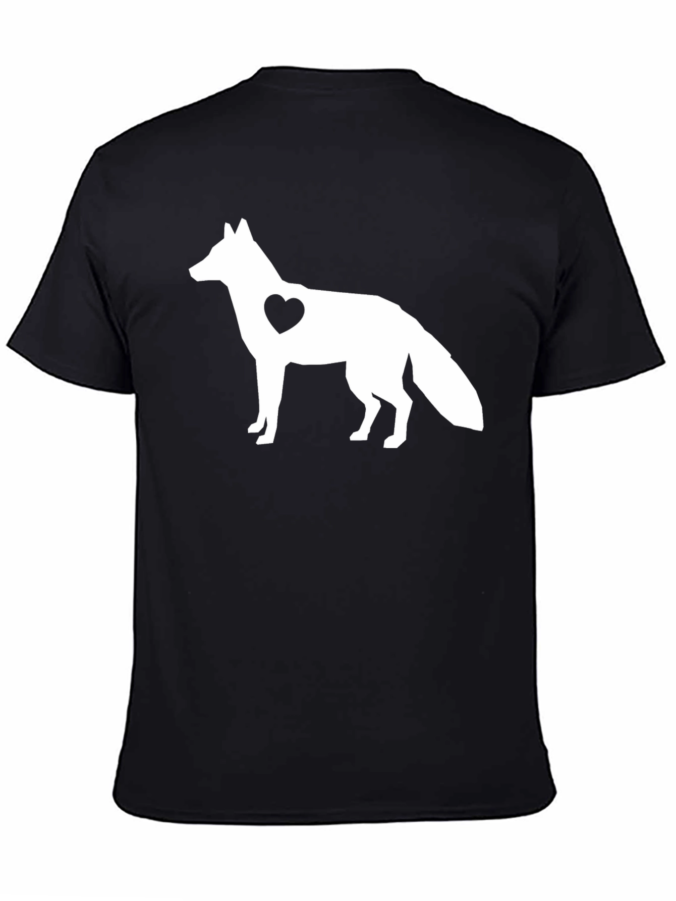 Black Fox Heart Graphic Black T-Shirt view 4