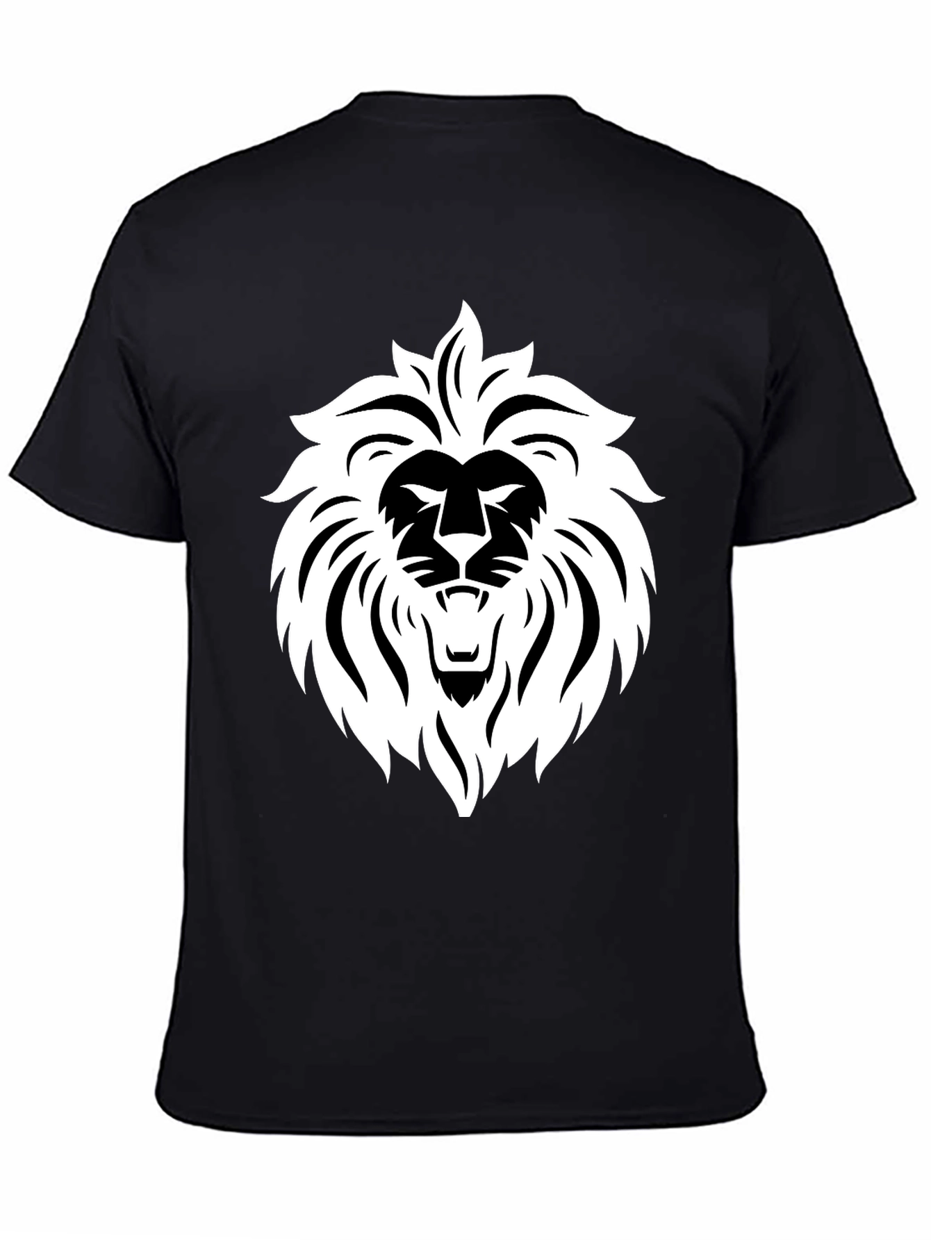 Black Bold Lion Graphic Tee - Black Cotton Blend view 4
