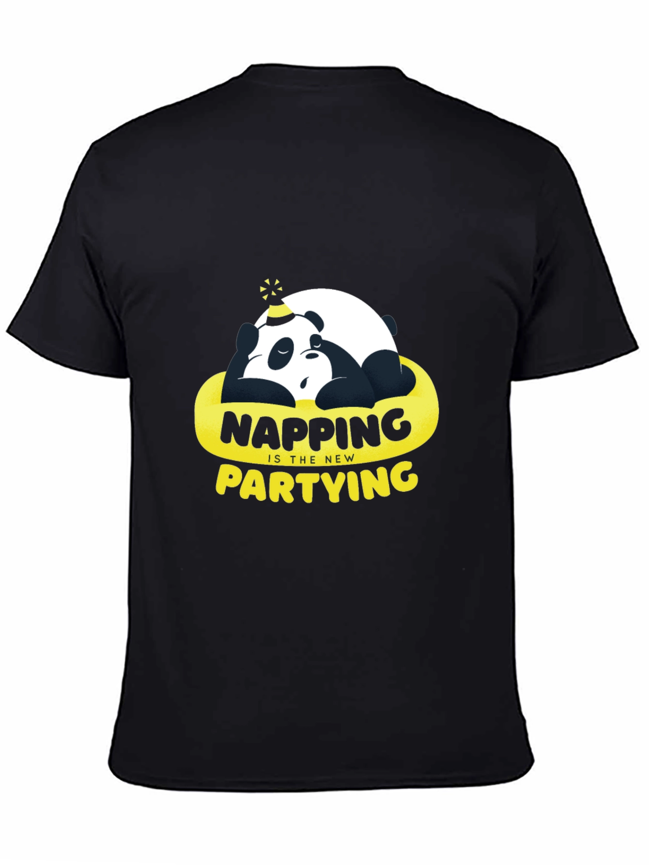 Black Napping is the New Partying T-Shirt - Panda Sleep Tee view 4