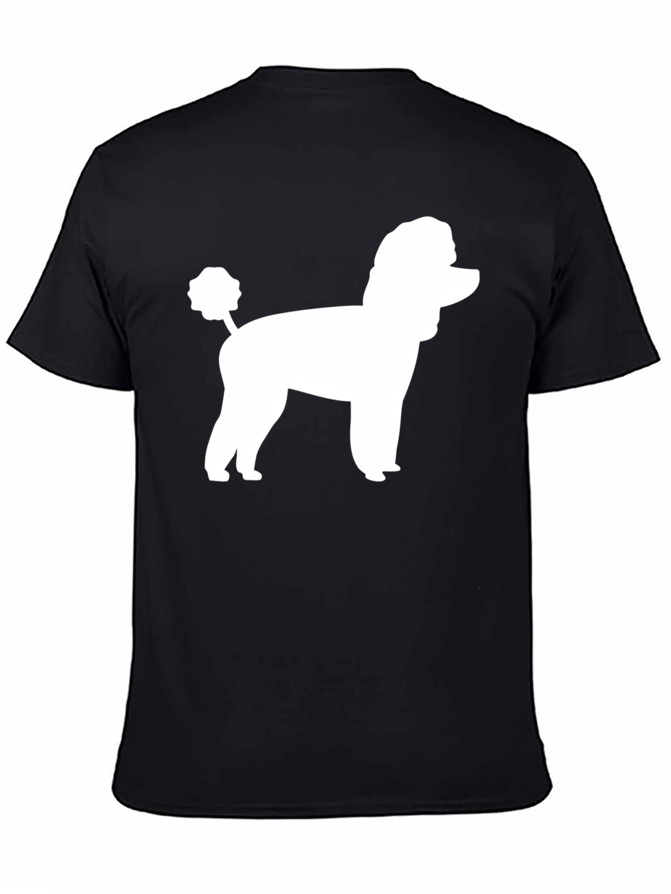 Black Poodle Silhouette Black T-Shirt view 4