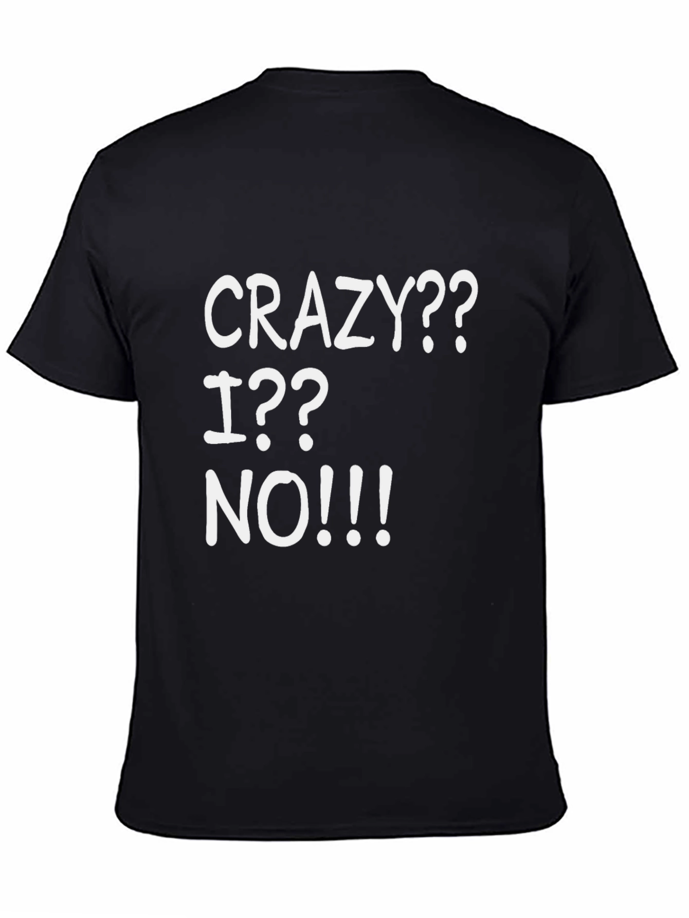 Black Crazy? I? No!!! Graphic T-Shirt - Black view 4