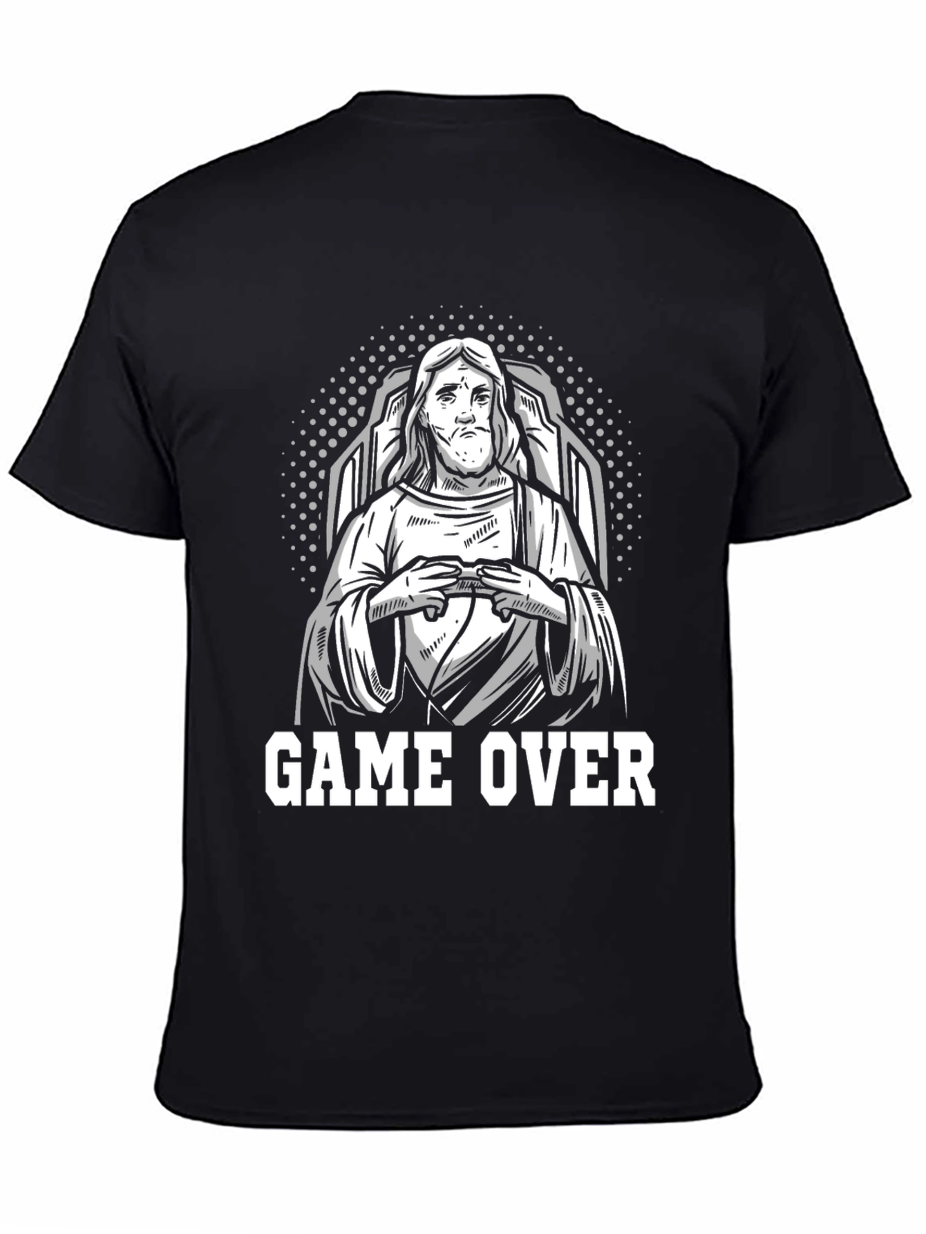 Black Game Over Jesus T-Shirt view 4