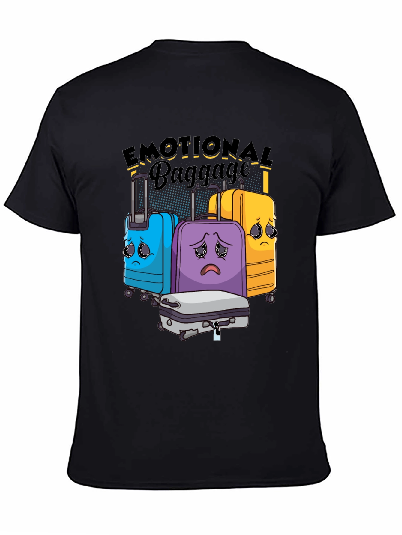 Black Emotional Baggage Graphic T-Shirt view 4