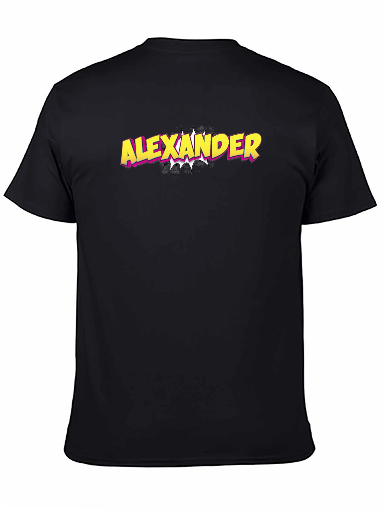 Black Alexander Comic Style Graphic Tee - Black view 4