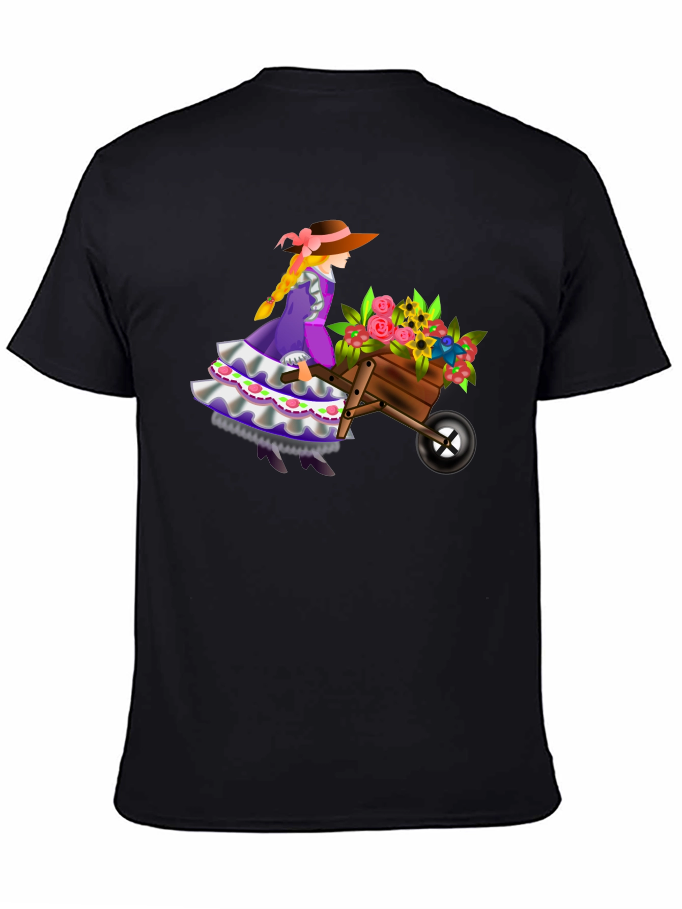 Black Whimsical Gardener Graphic Tee view 4