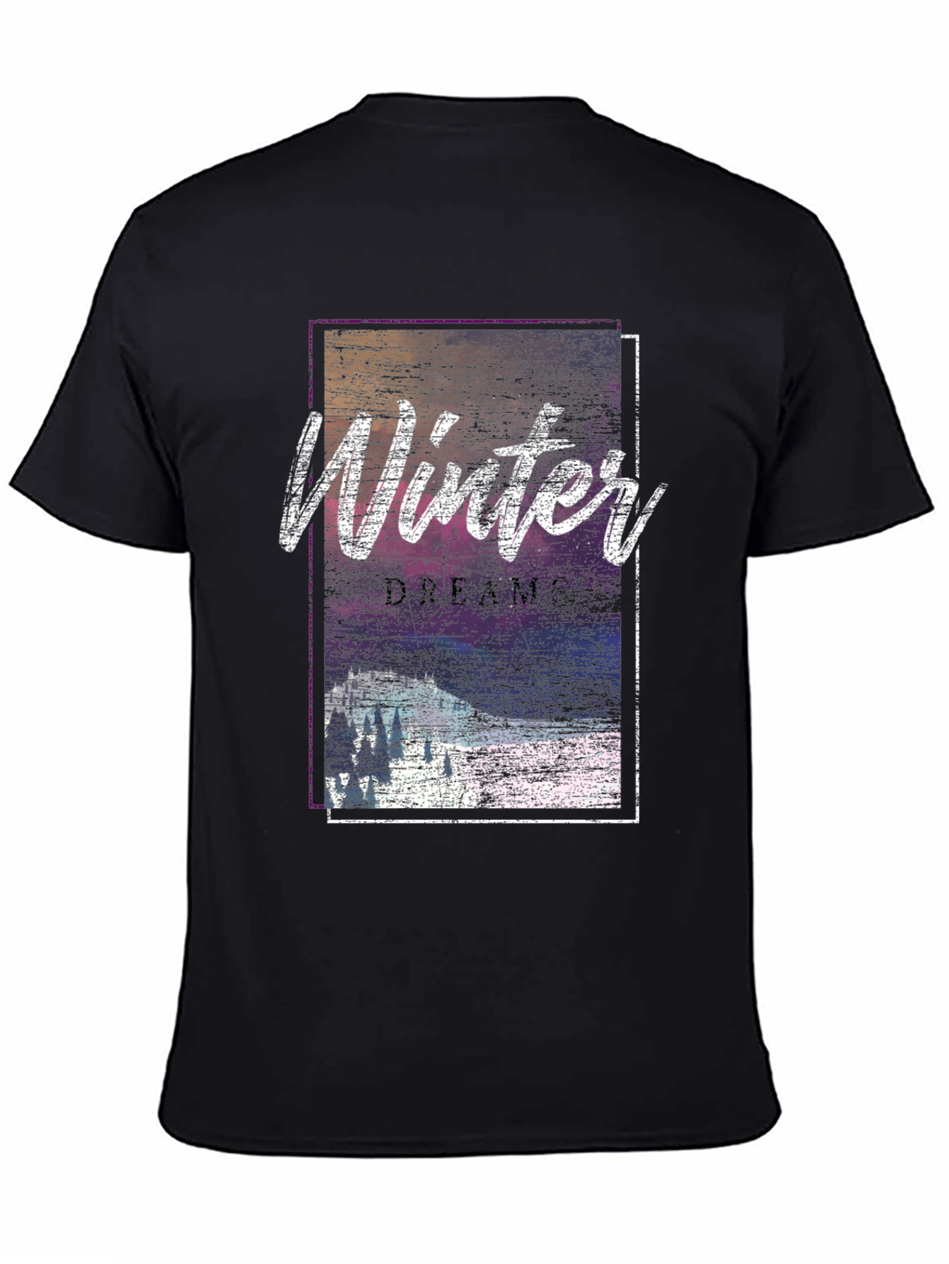 Black Winter Dreams Graphic Tee - Soft Cotton Blend view 4