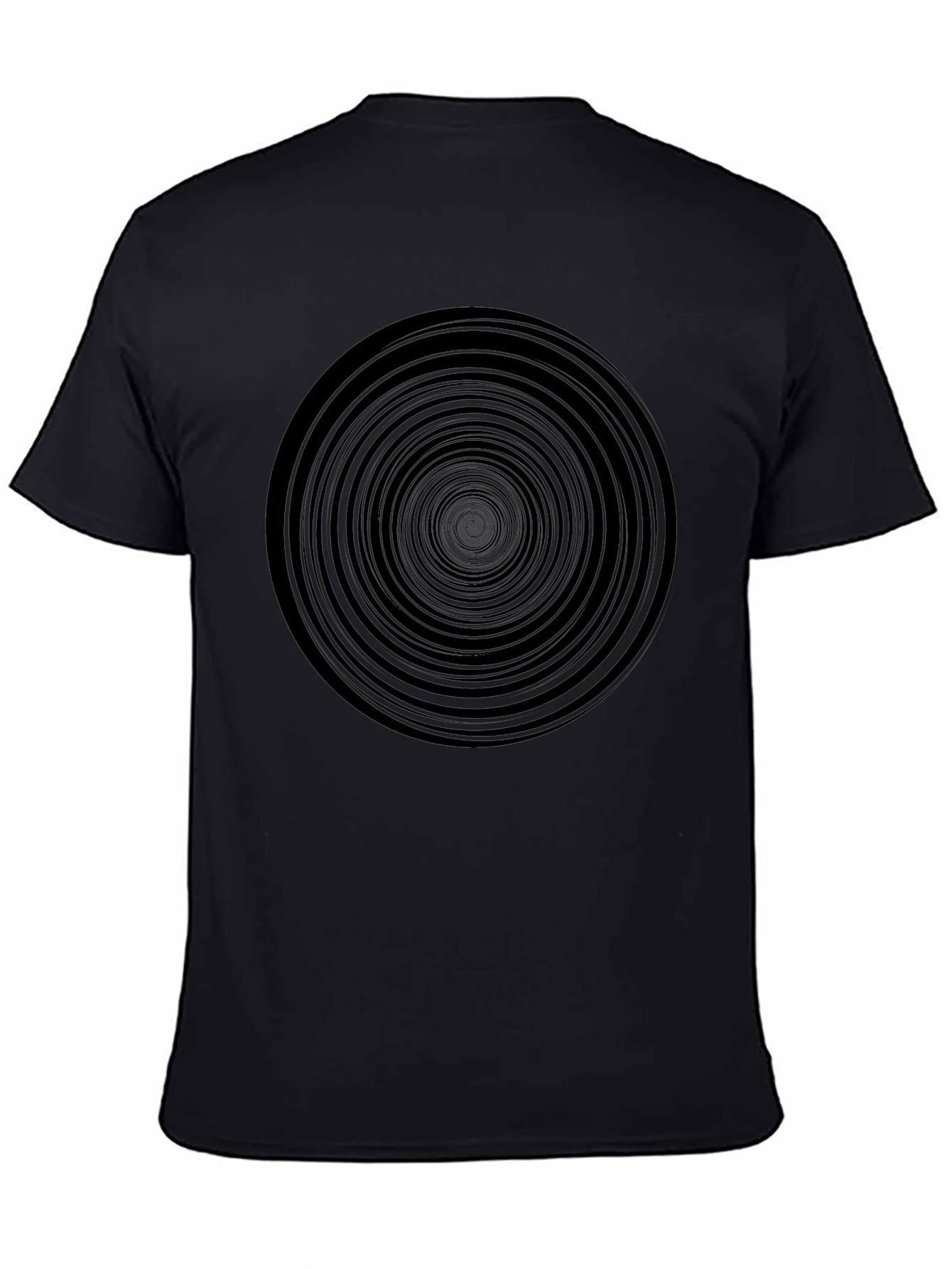 Black Hypnotic Spiral Black Graphic Tee - Men's Casual T-Shirt view 4