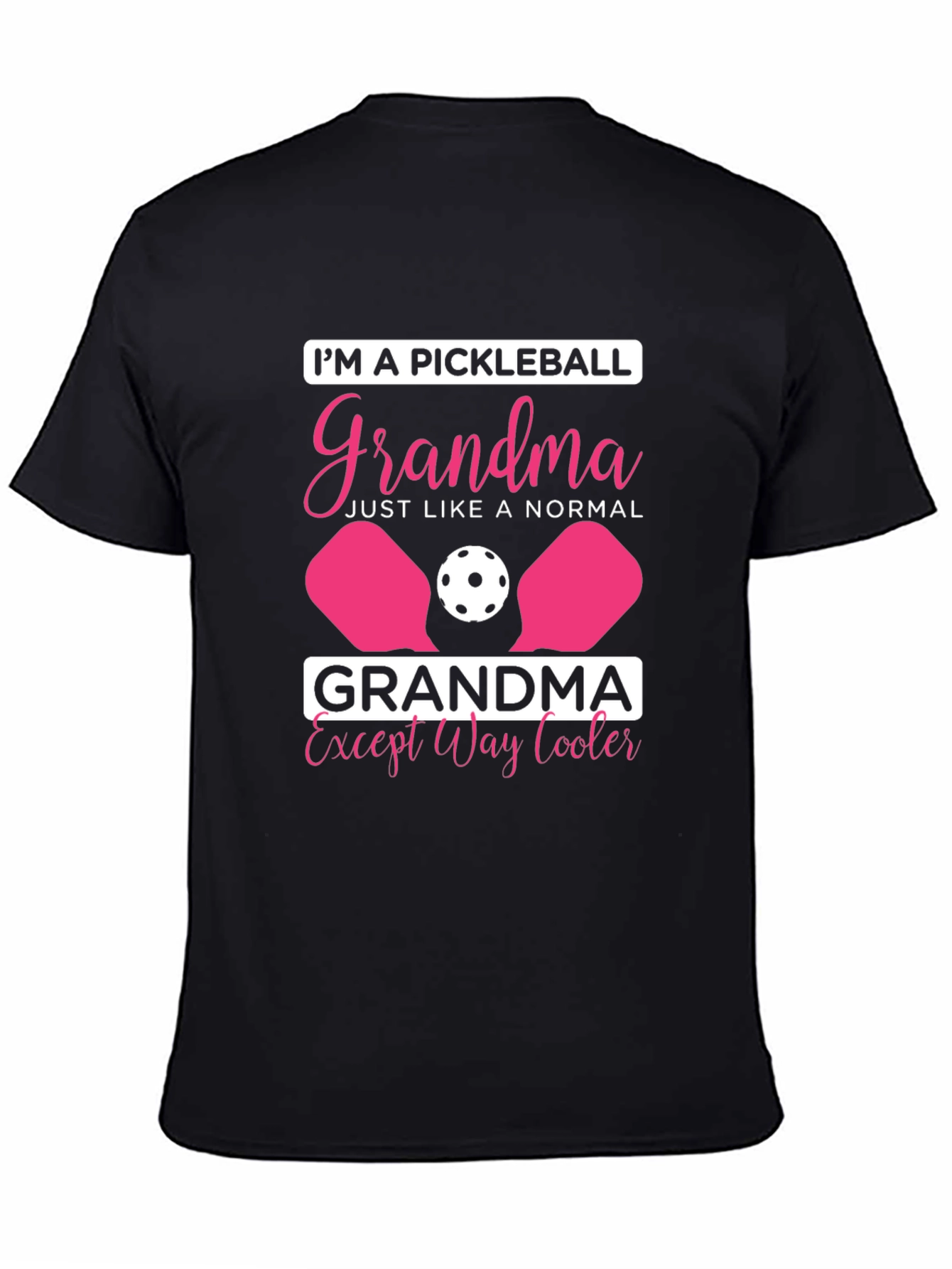 Black Pickleball Grandma T-Shirt - Cool Grandma Tee view 4