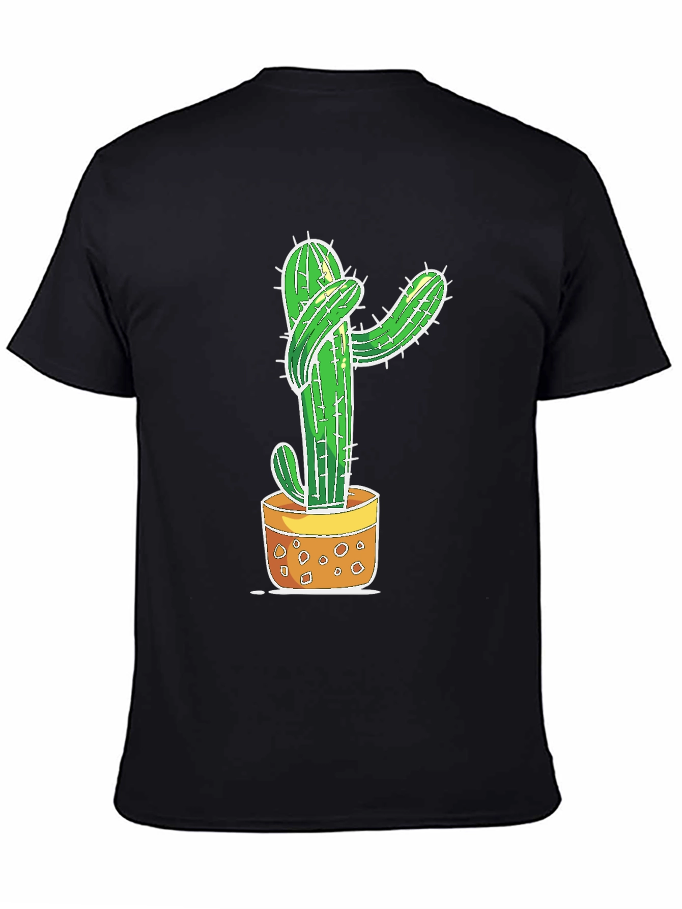 Black Cactus Hug Graphic T-Shirt - Unisex view 4