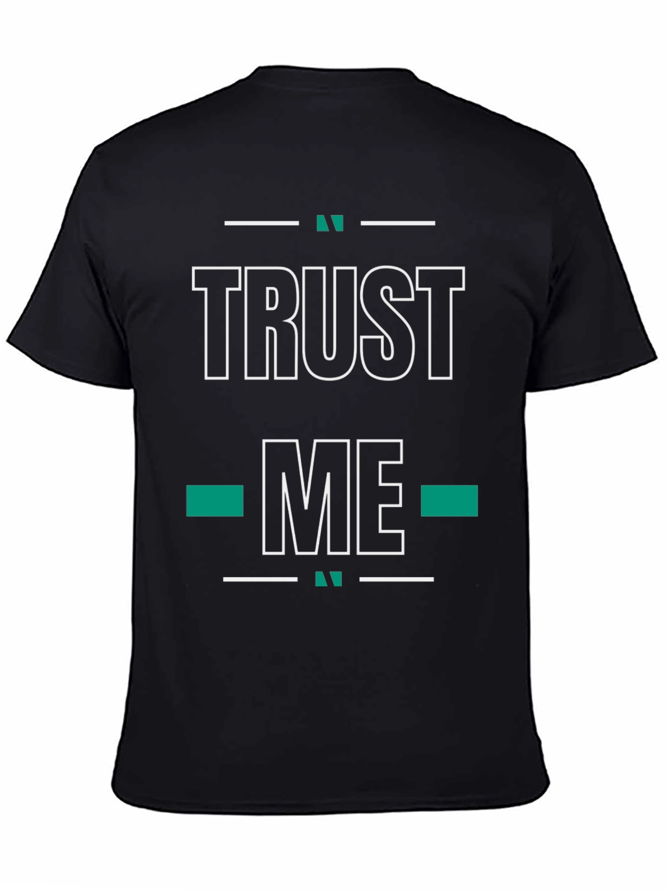 Black Trust Me Graphic Tee - Black Cotton Blend view 4