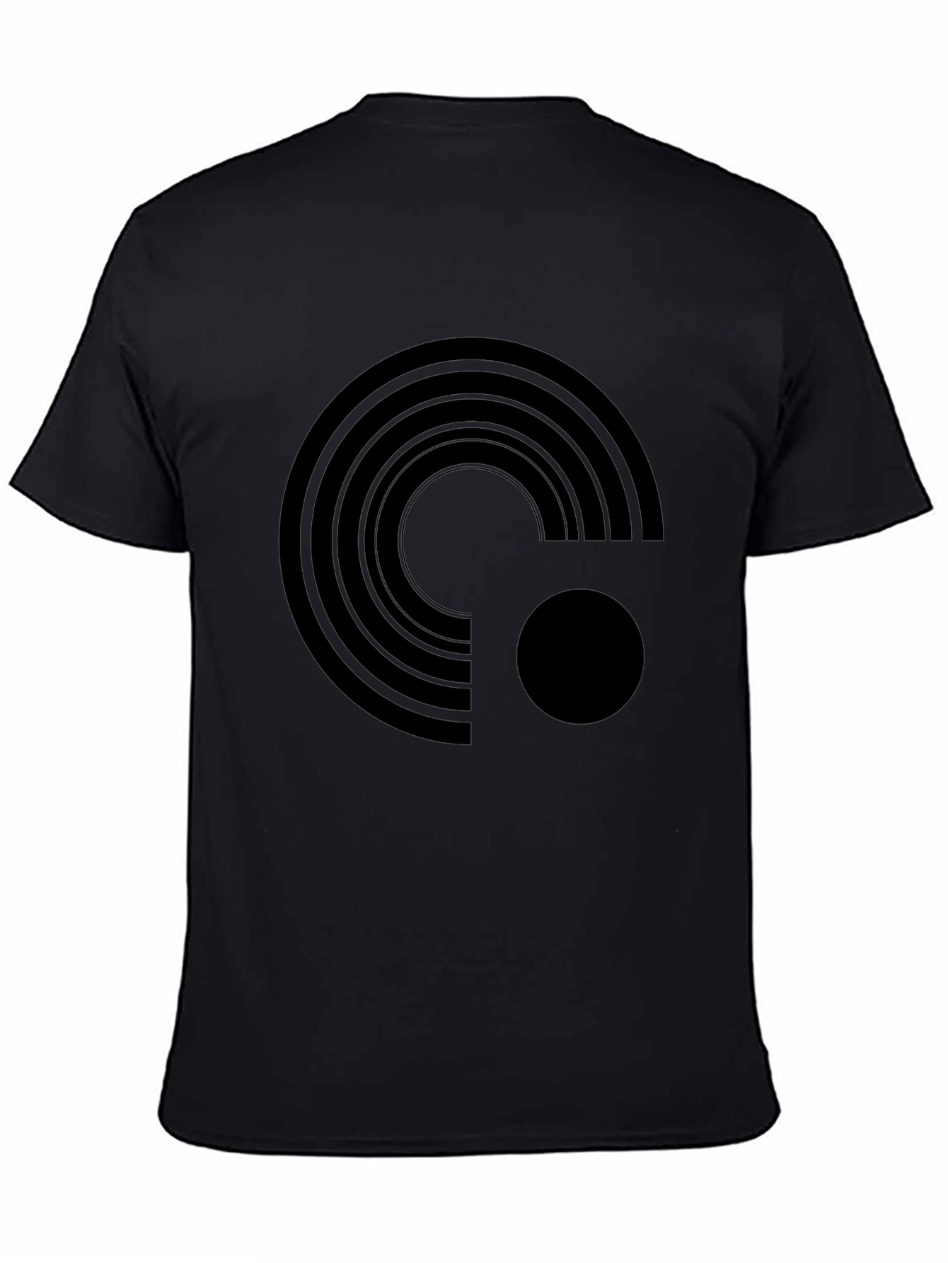 Black Modern Graphic Tee - Black Minimalist Design view 4