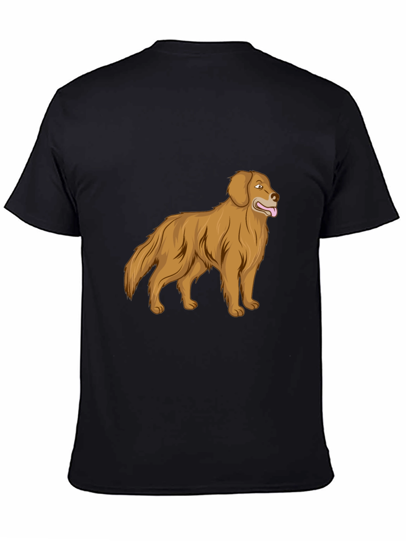 Black Golden Retriever Graphic Print T-Shirt view 4