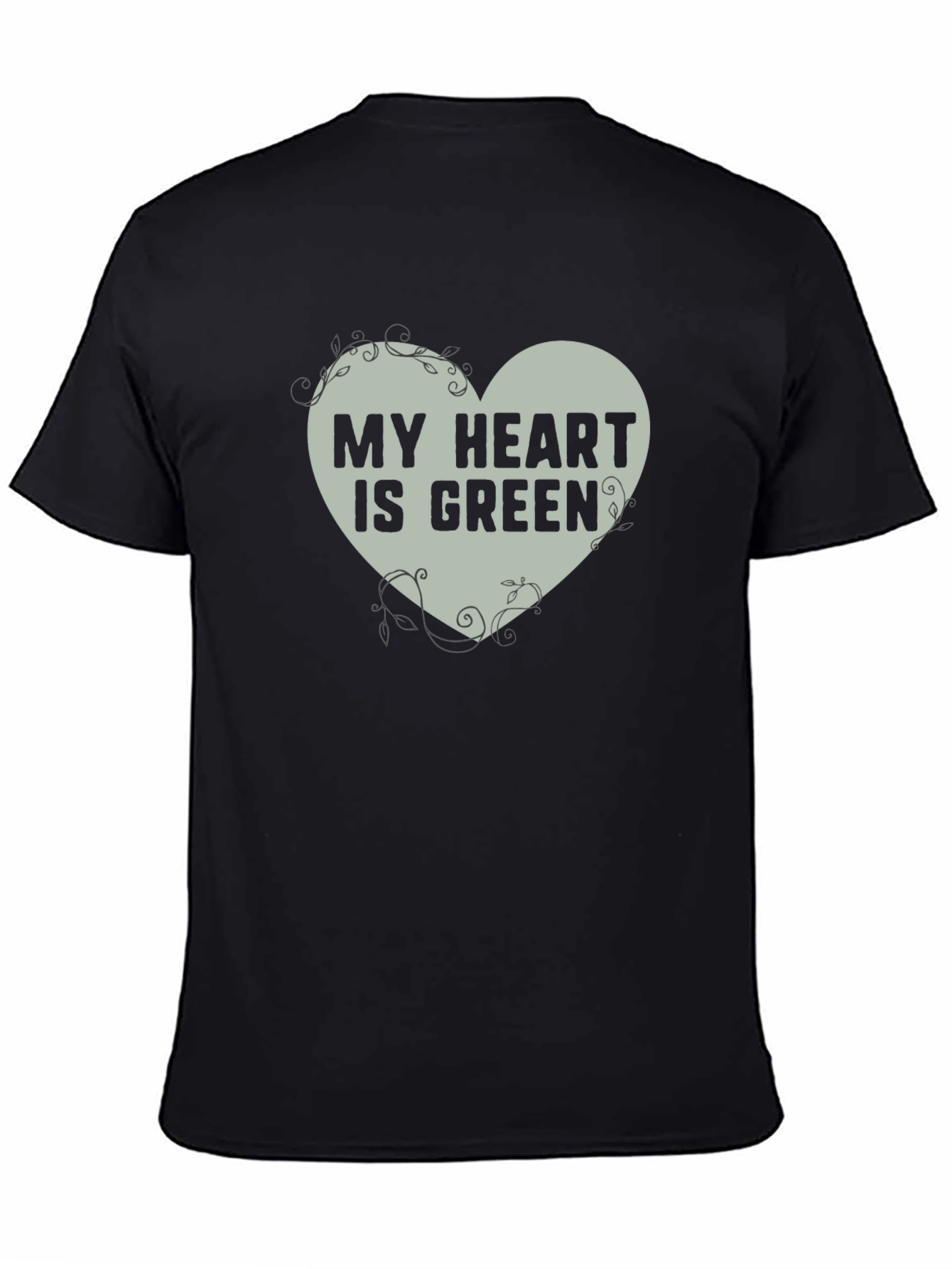 Black My Heart Is Green Graphic Tee - Eco Friendly Shirt view 4