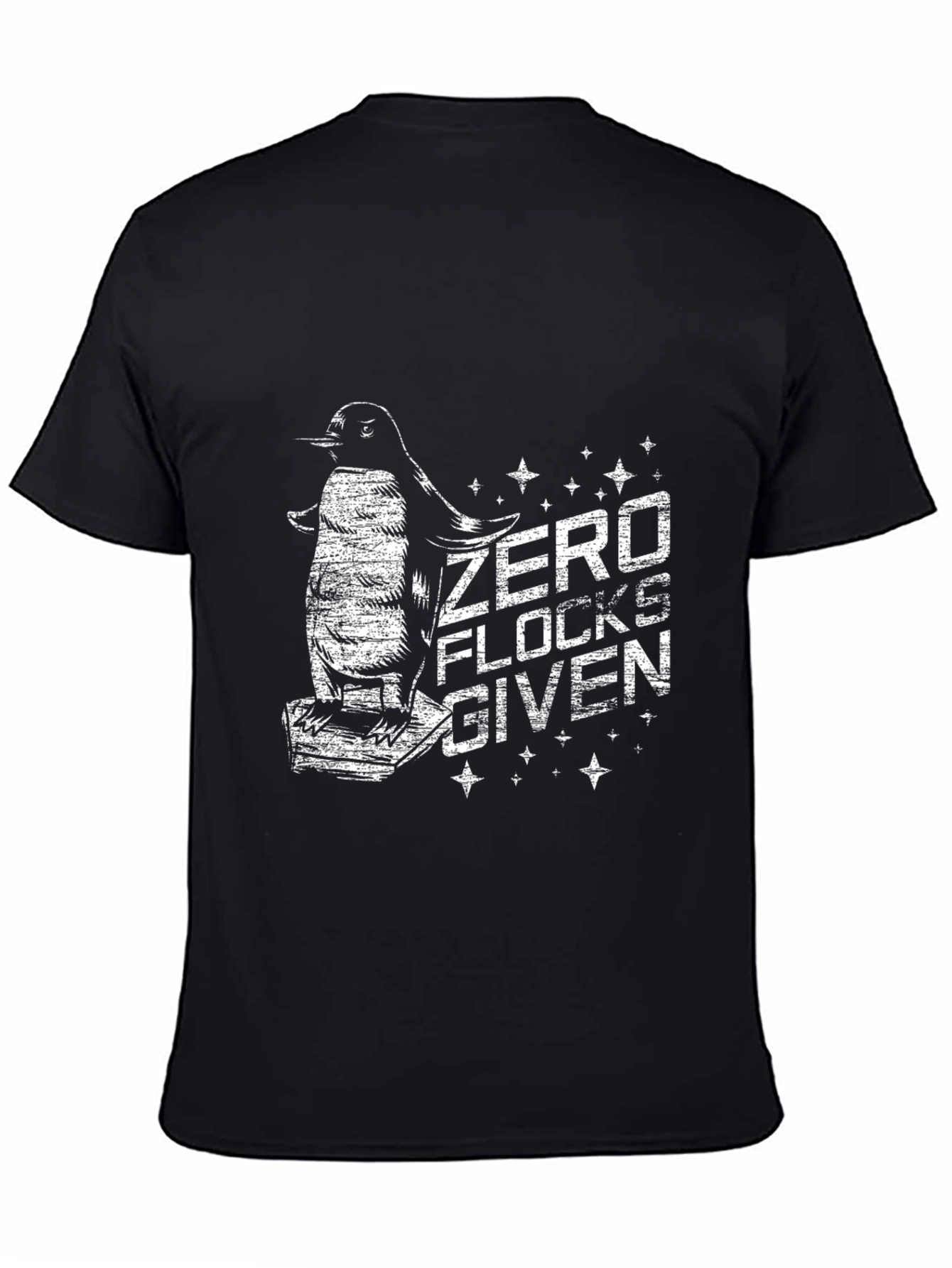 Black Zero Flocks Given Penguin Graphic Tee view 4