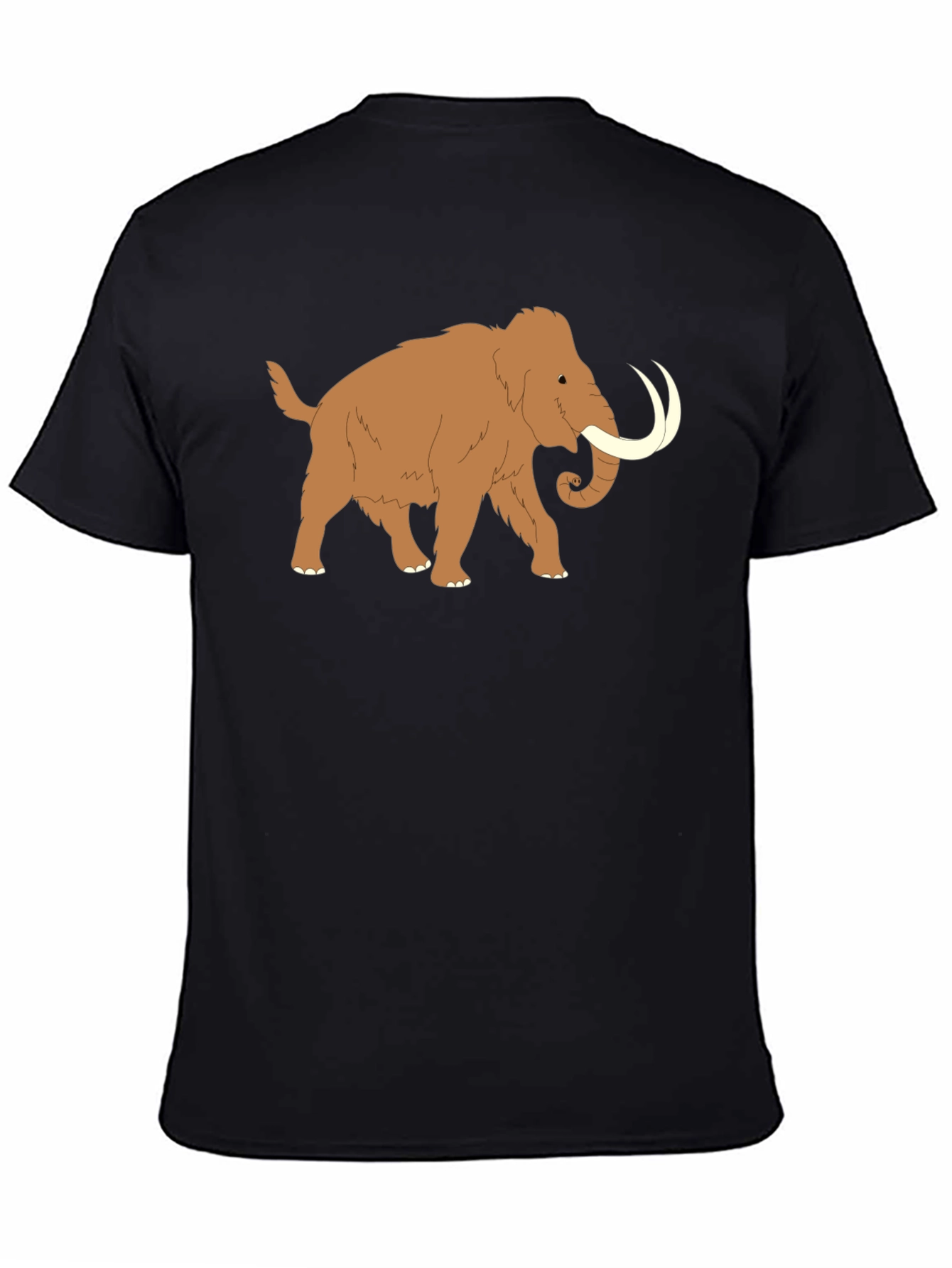Black Woolly Mammoth Graphic Tee - Black Cotton T-Shirt view 4