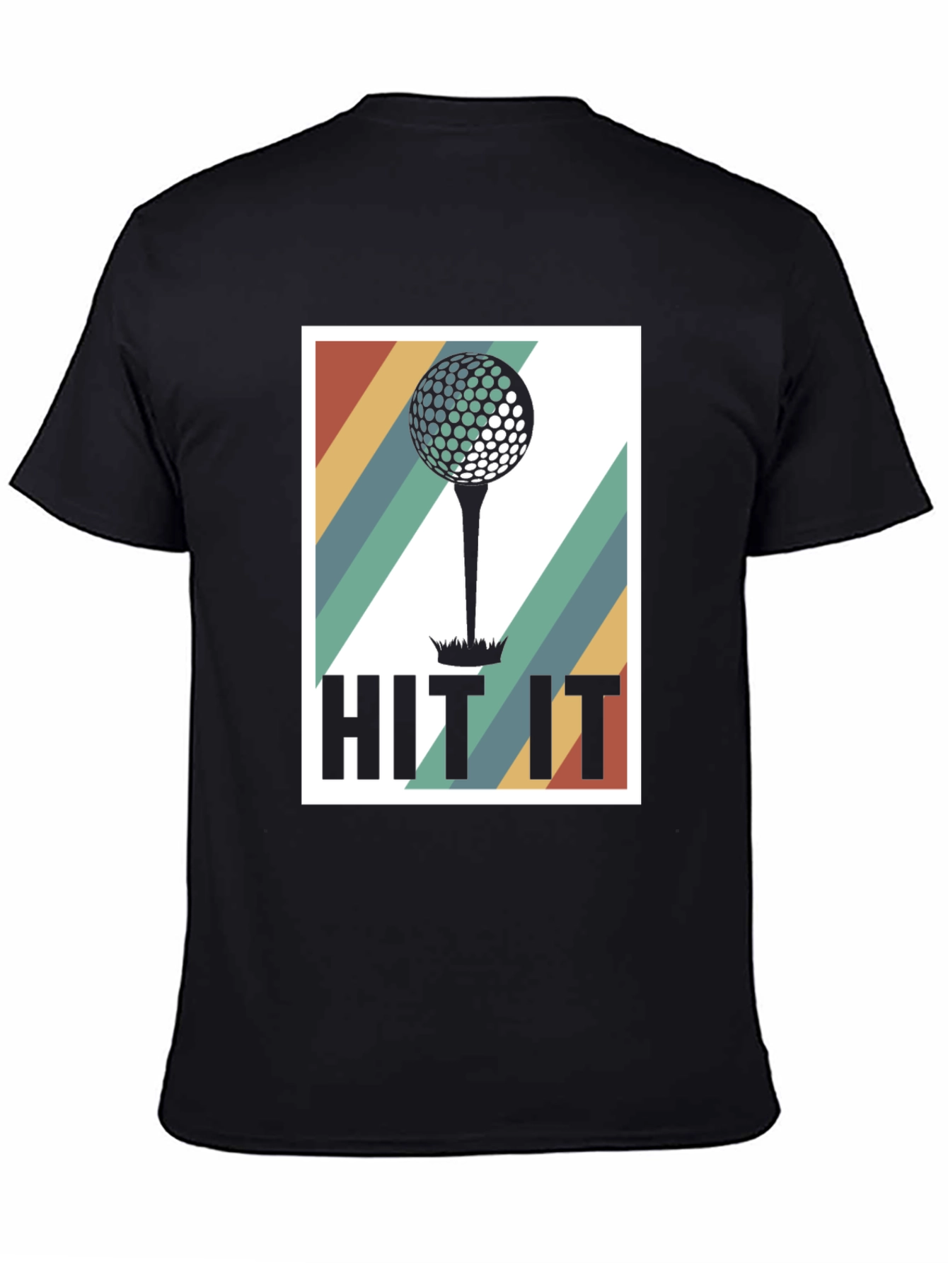 Black Retro Golf Hit It T-Shirt view 4