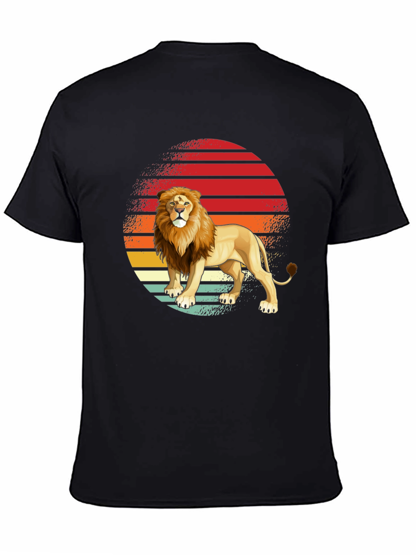 Black Lion Sunset Graphic Tee - Retro Style view 4