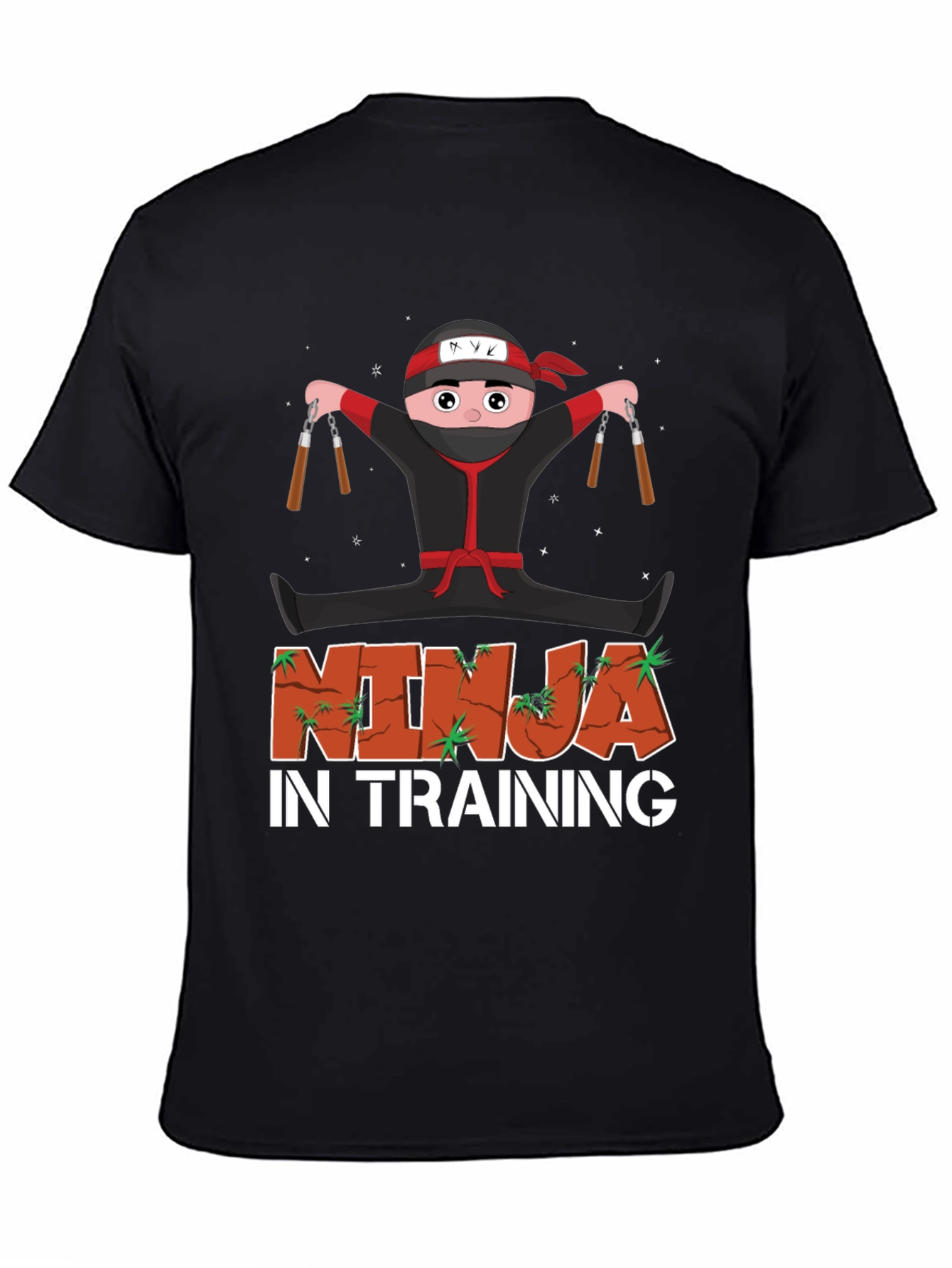 Black Ninja in Training Graphic Tee view 4