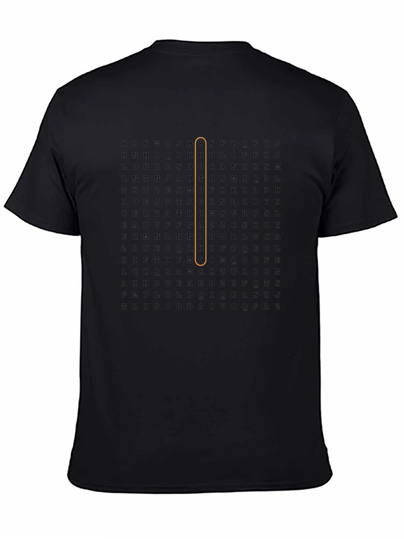 Black Word Search Graphic Tee - Hidden Message T-Shirt view 4