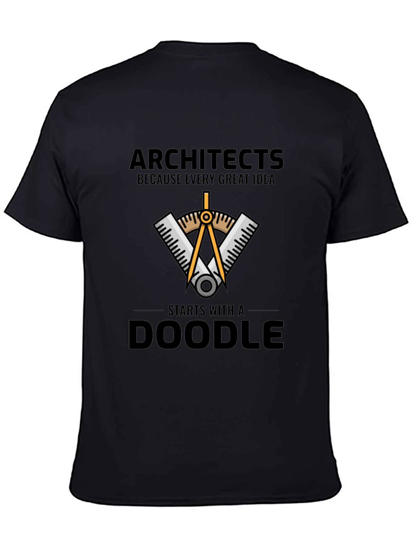 Black Architects Doodle Graphic T-Shirt view 4