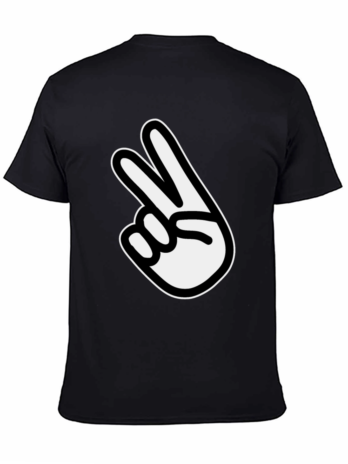 Black Peace Sign Graphic Tee - Classic Black Comfort view 4
