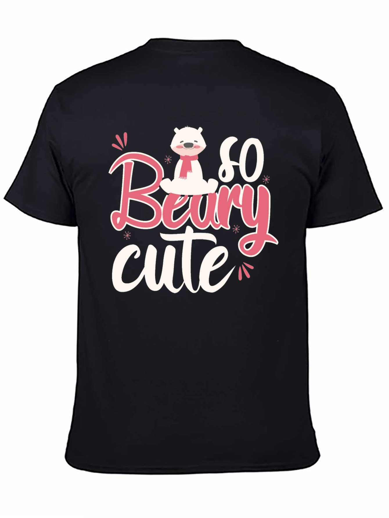 Black So Beary Cute Black Graphic Tee view 4