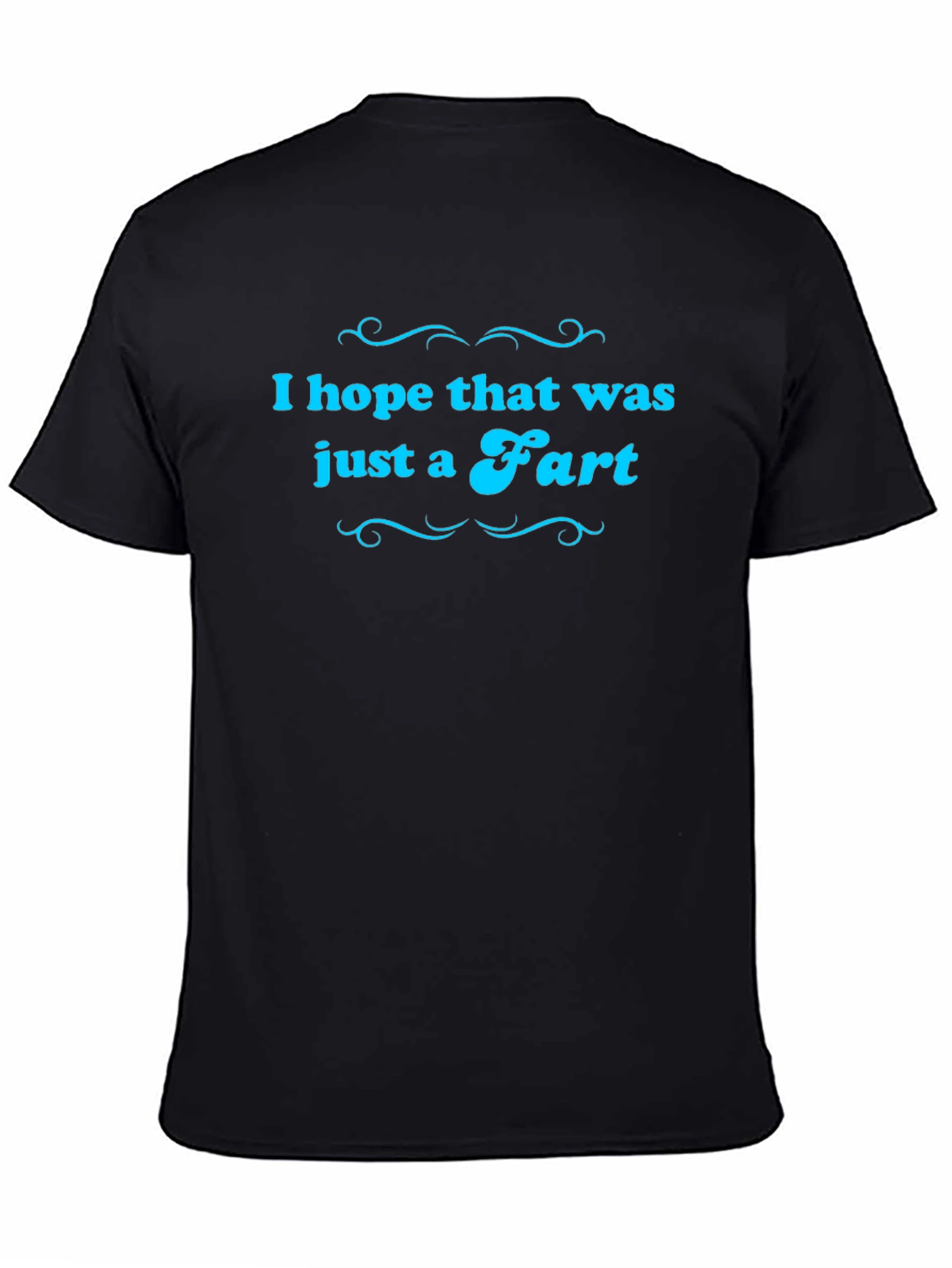 Black Humorous "Just a Fart" Graphic Tee - Black view 4