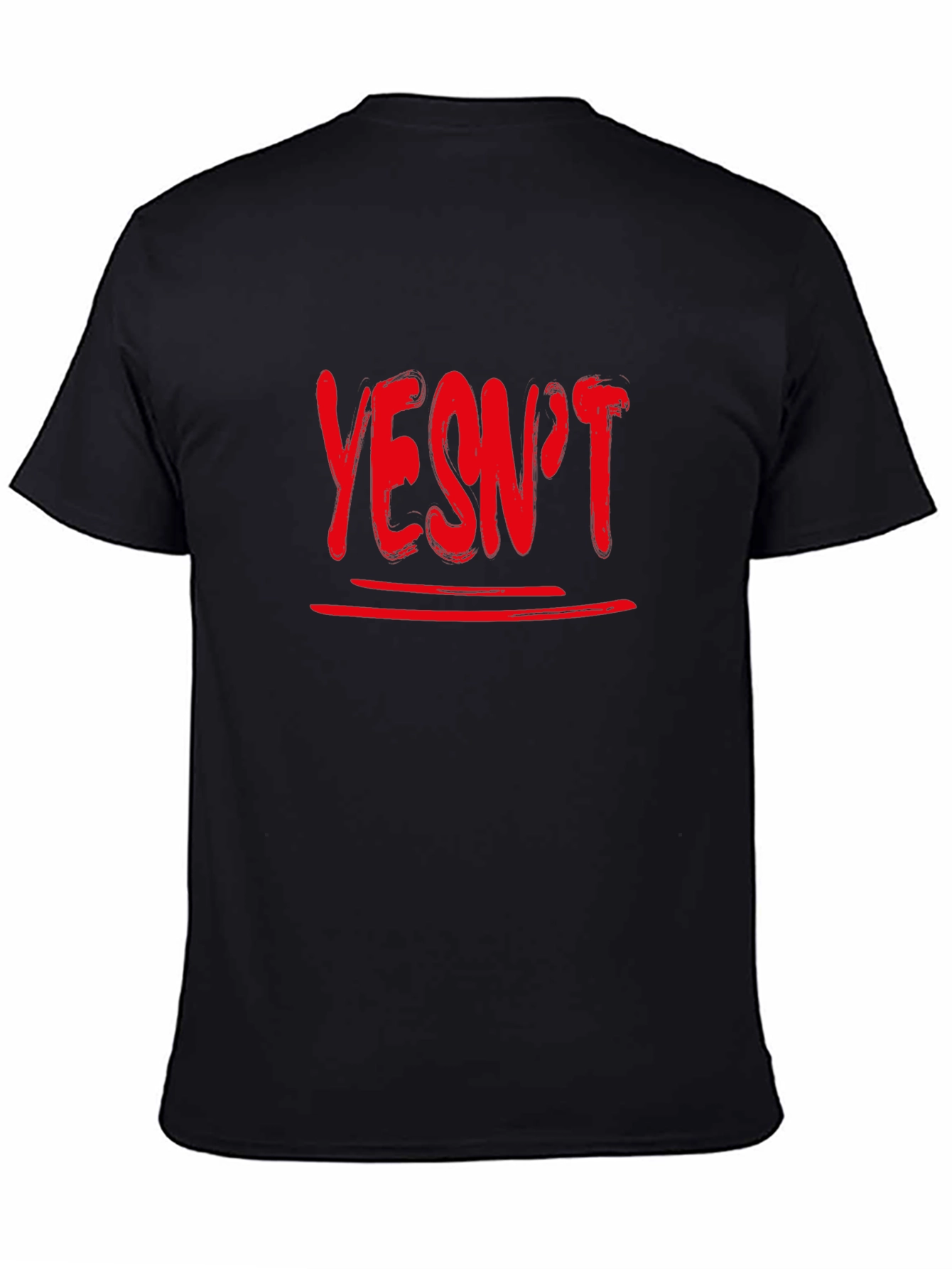 Black Yesn't Graphic Tee - Unisex Soft Cotton T-Shirt view 4