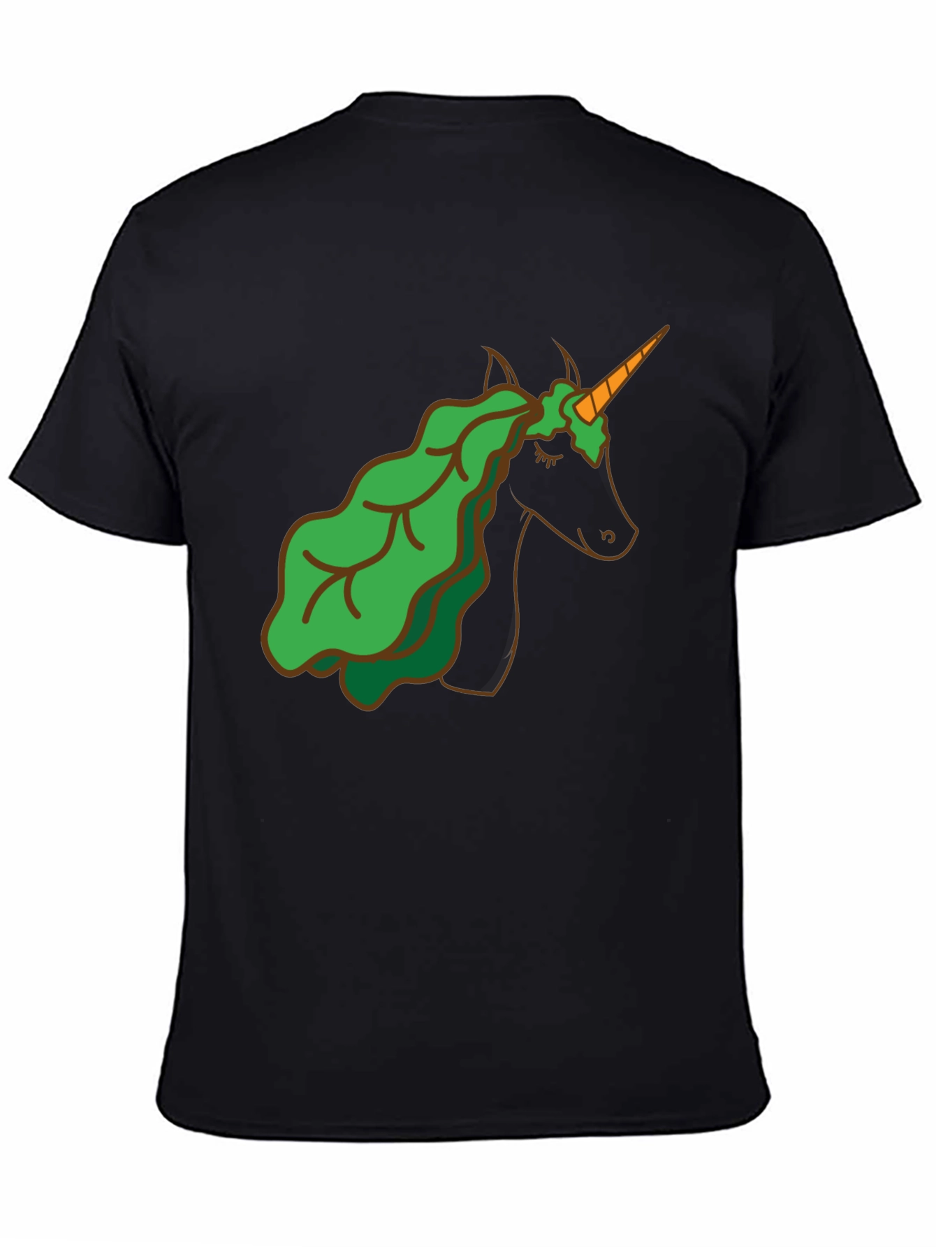 Black Unicorn Lettuce Hair T-Shirt - Black view 4