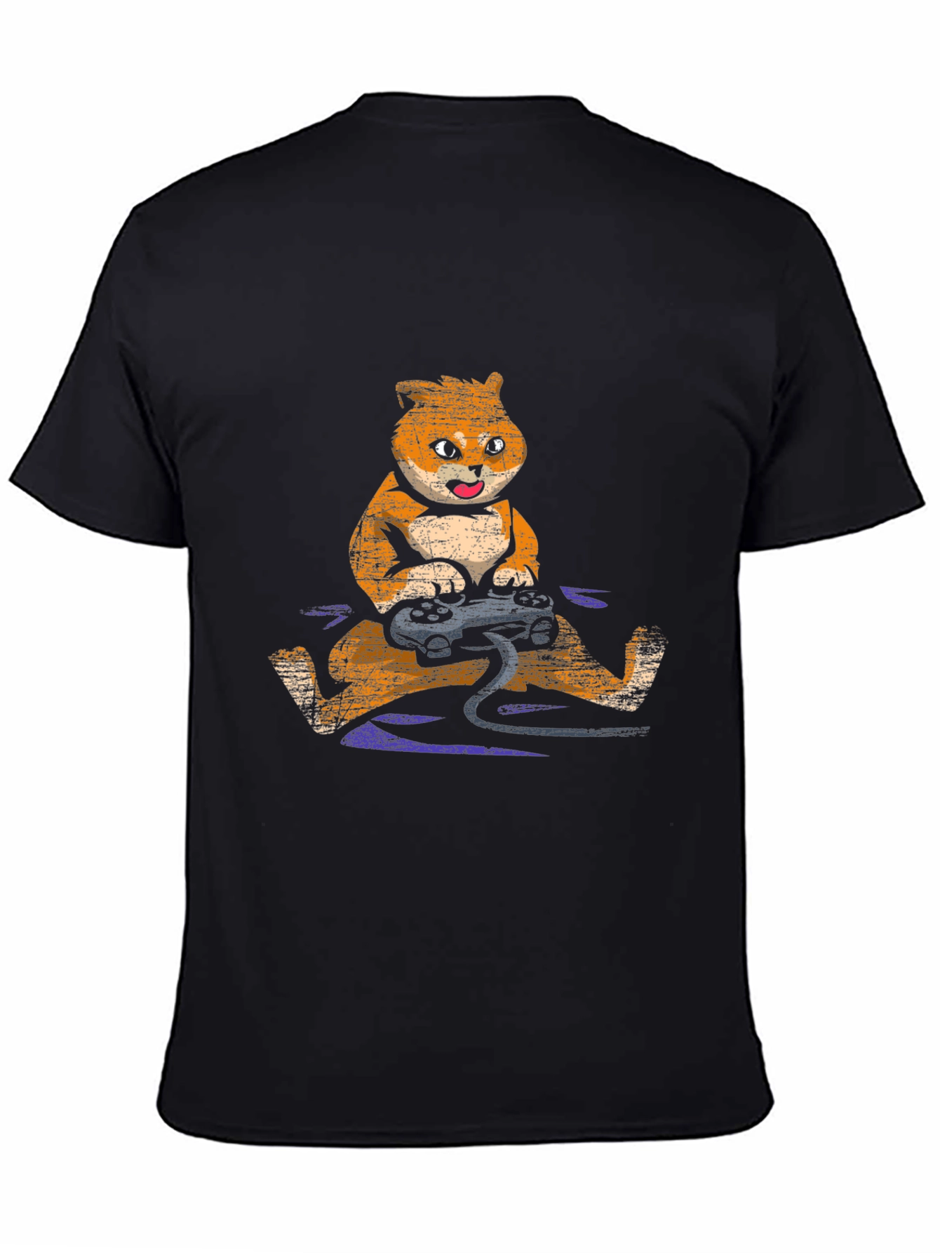 Black Gamer Fox Graphic T-Shirt view 4