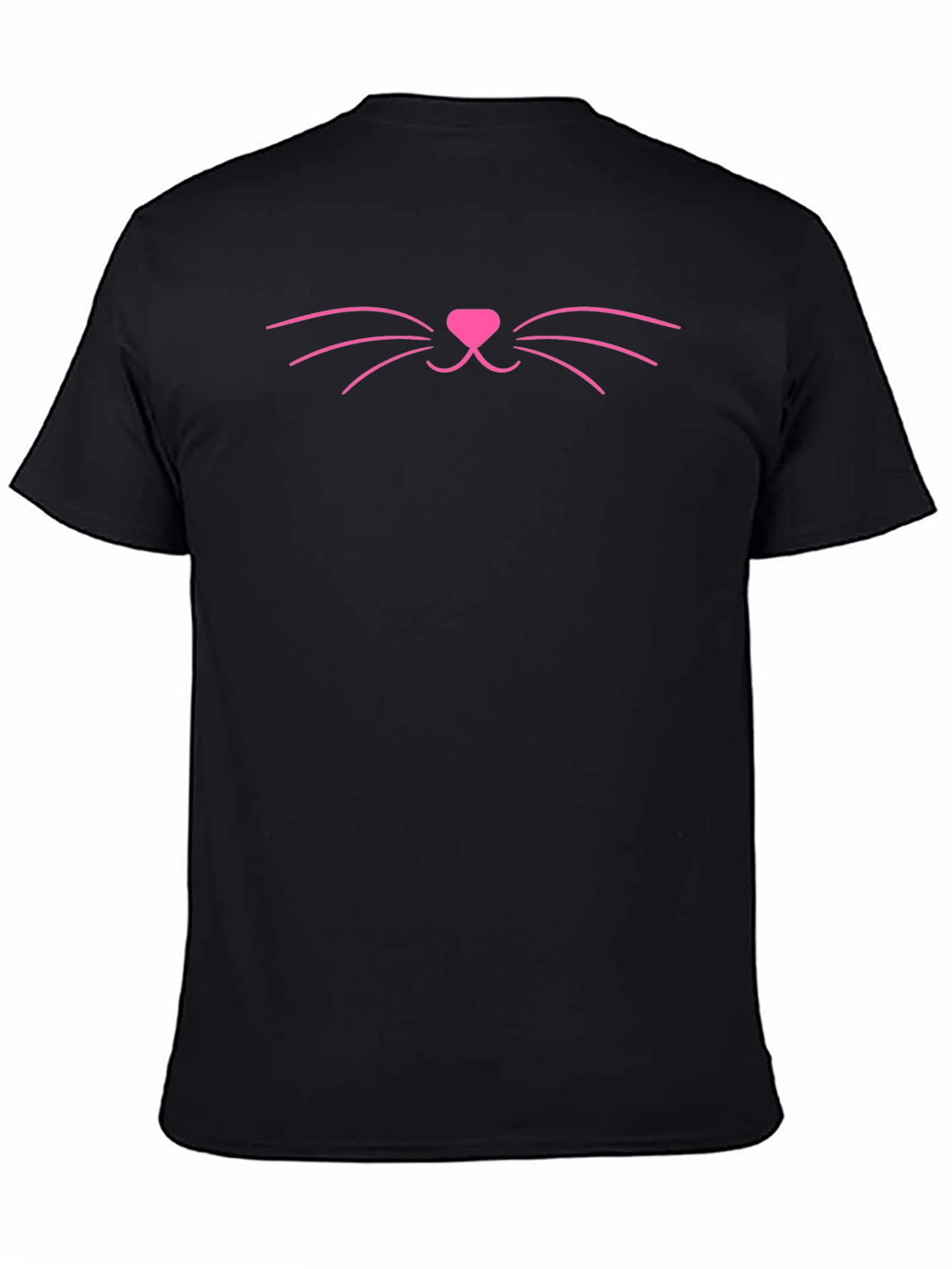 Black Cute Cat Face Graphic T-Shirt - Black view 4