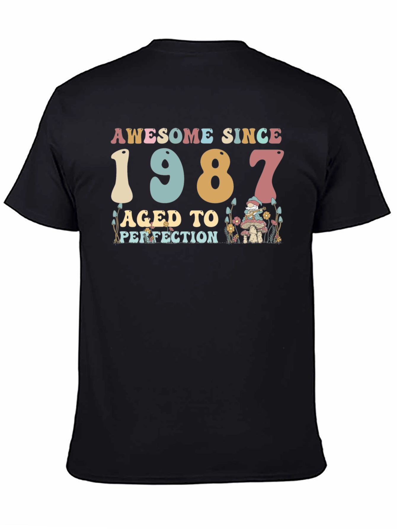 Black Awesome Since 1987 Birthday T-Shirt view 4