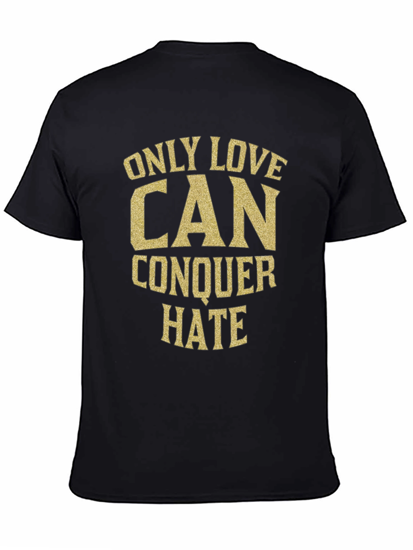 Black Love Conquers Hate Black Graphic Tee view 4