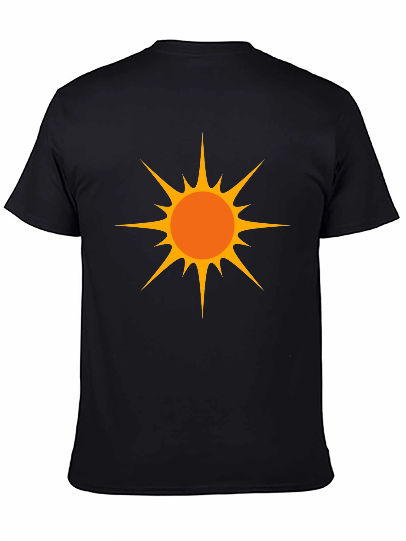 Black Bold Sun Graphic Tee - Black Cotton Comfort view 4