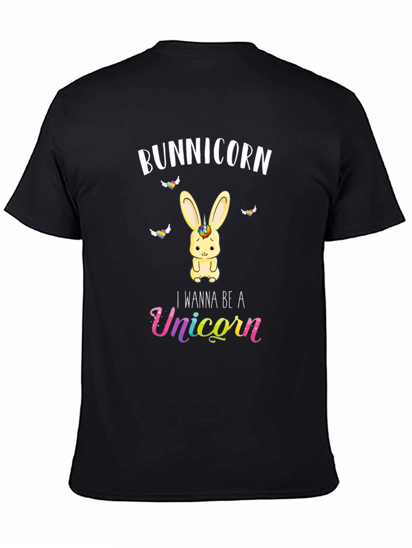 Black Bunicorn Unicorn T-Shirt Funny Bunny Tee view 4