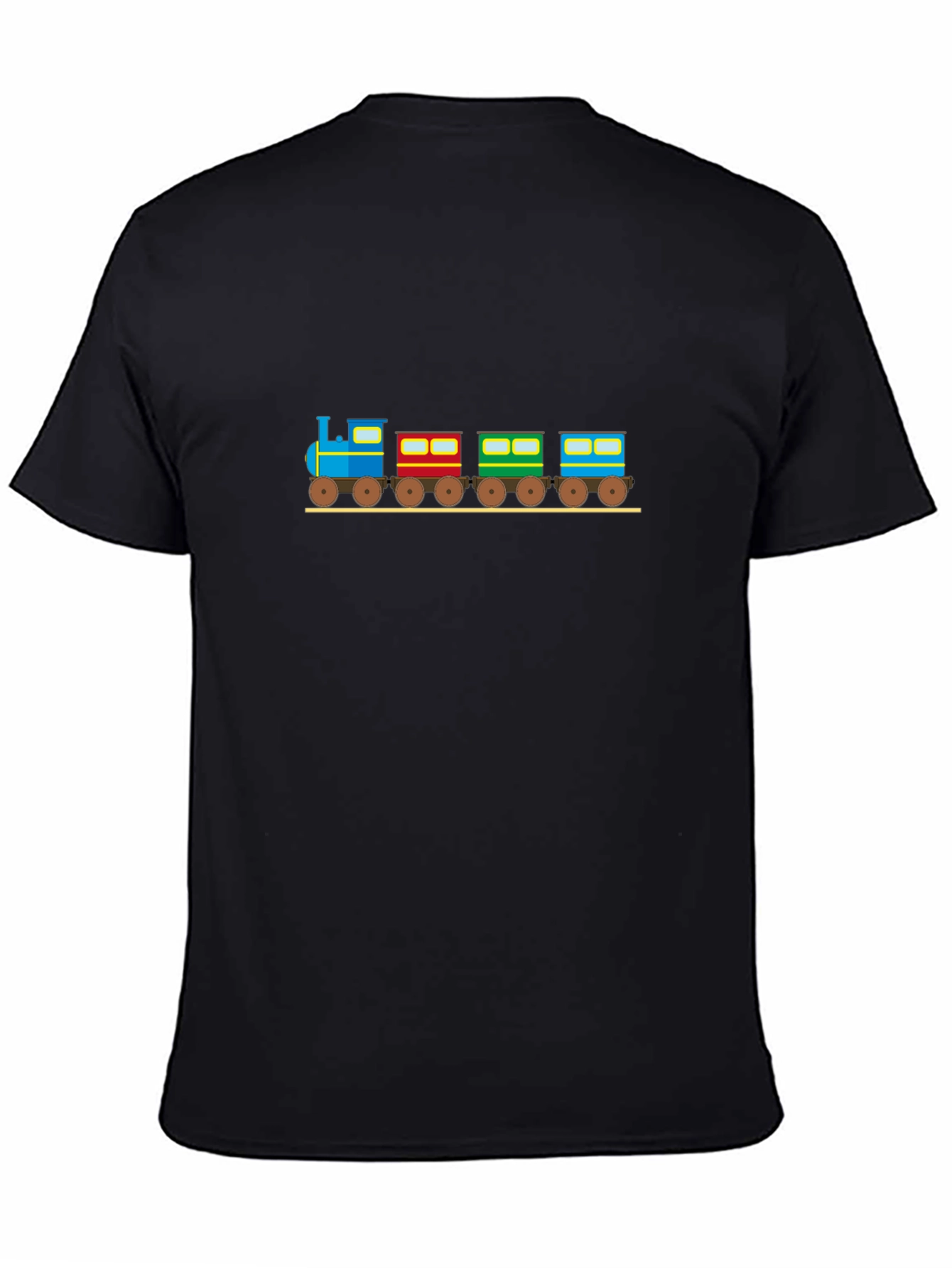 Black Fun Train Graphic Tee - Black Cotton Shirt view 4