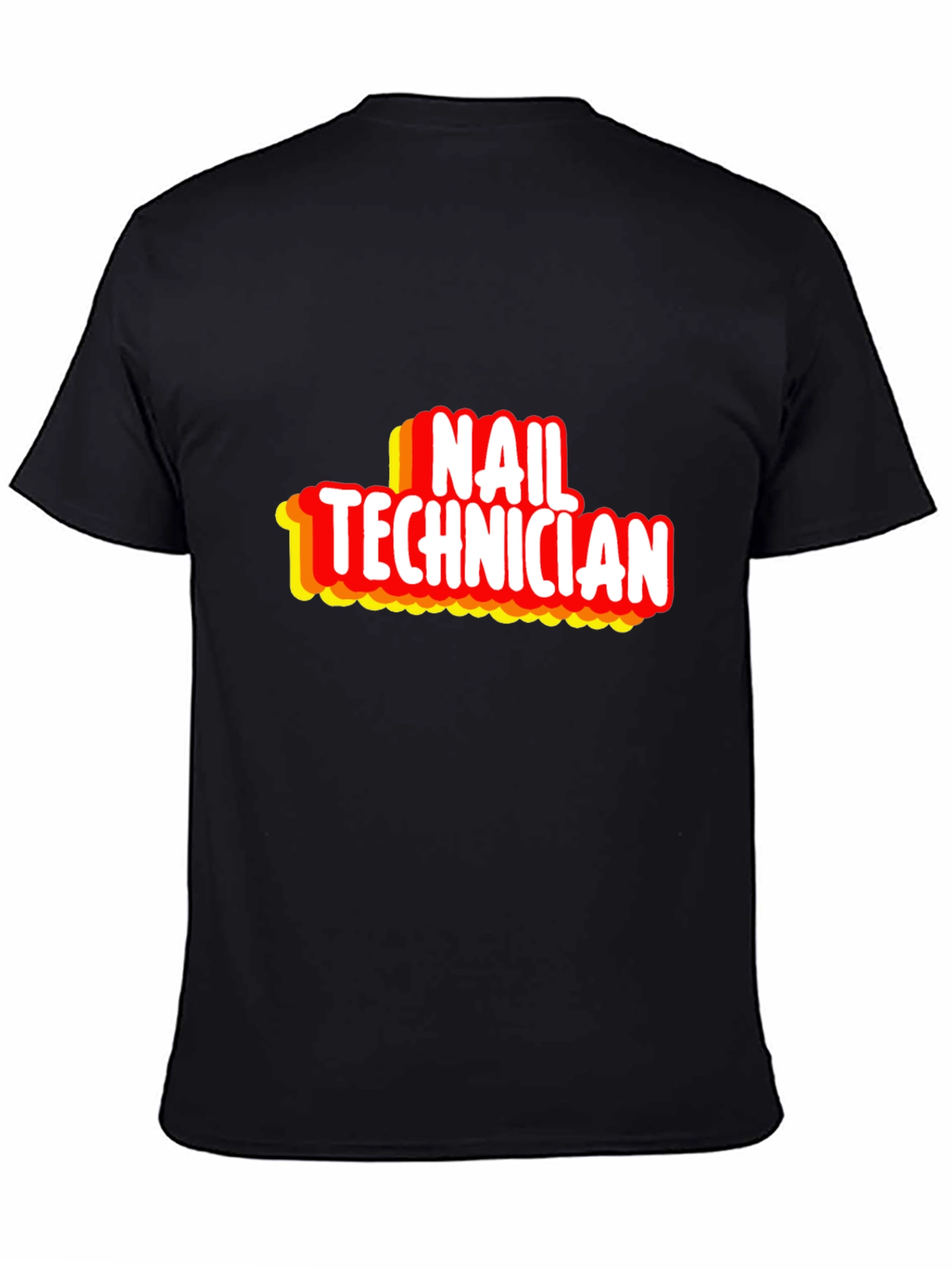 Black Nail Technician Graphic Tee - Black view 4