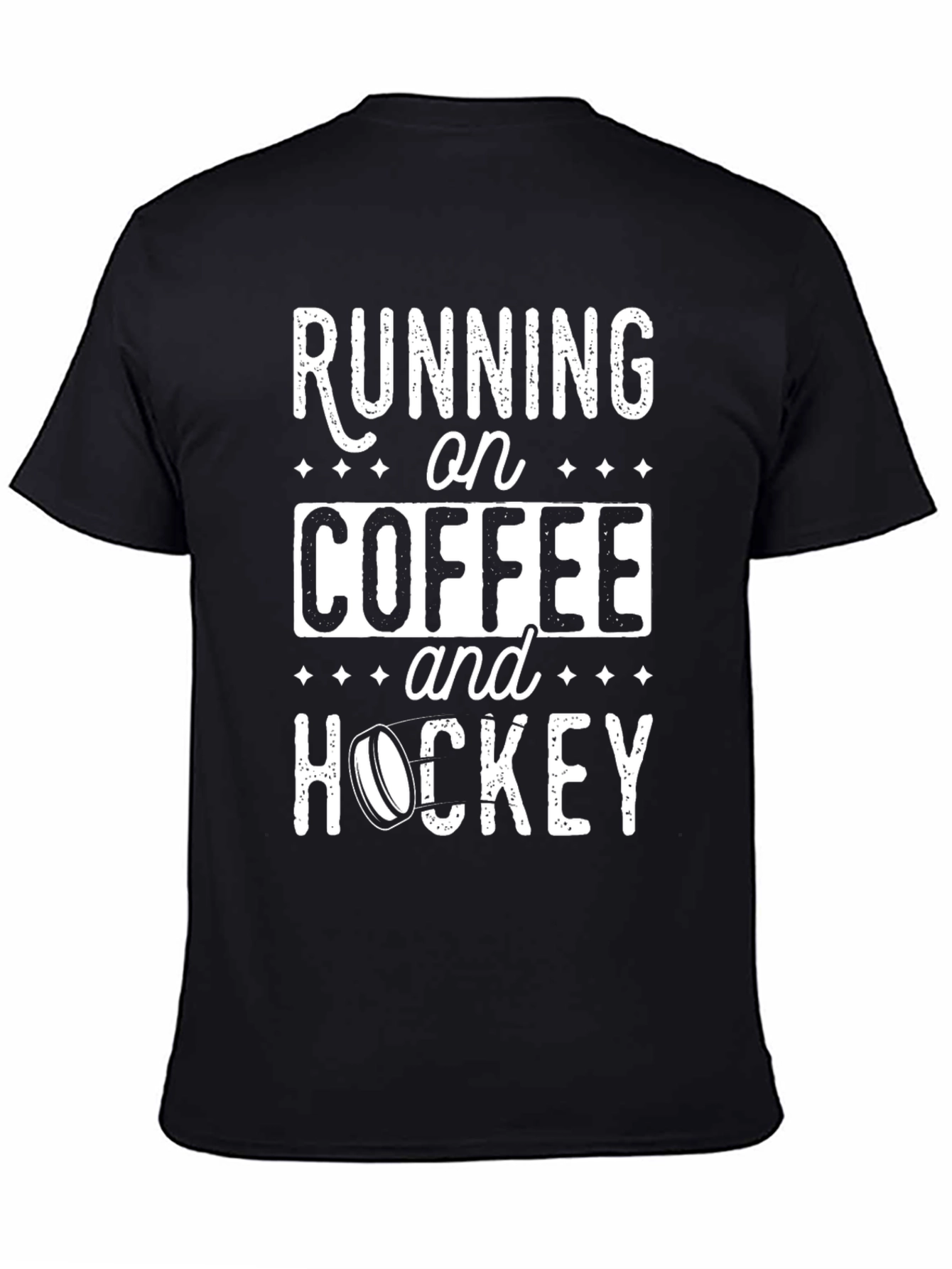 Black Running on Coffee & Hockey Tee - Novelty T-Shirt view 4