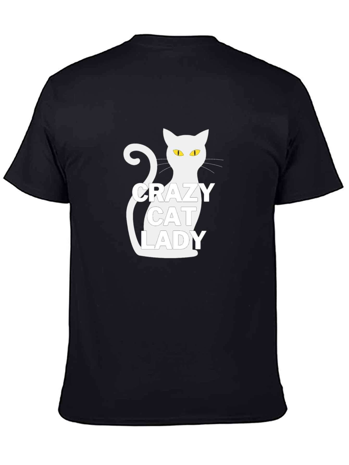 Black Crazy Cat Lady T-Shirt - Novelty Tee view 4