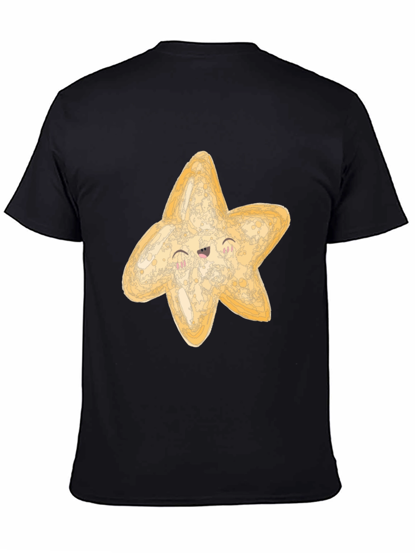 Black Cute Starfish Graphic Black T-Shirt view 4