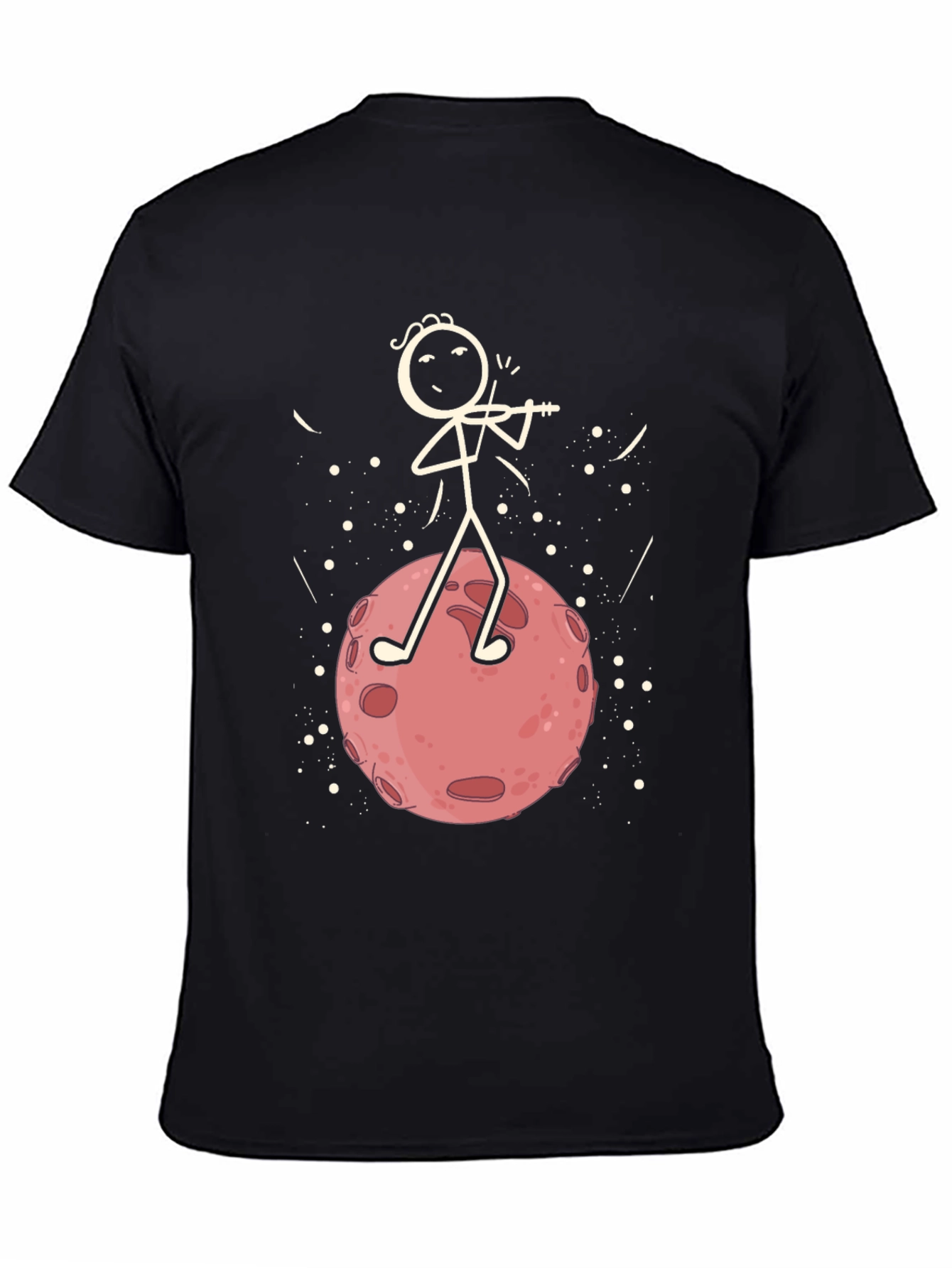 Black Moon Violinist Graphic T-Shirt - Black Cotton Tee view 4