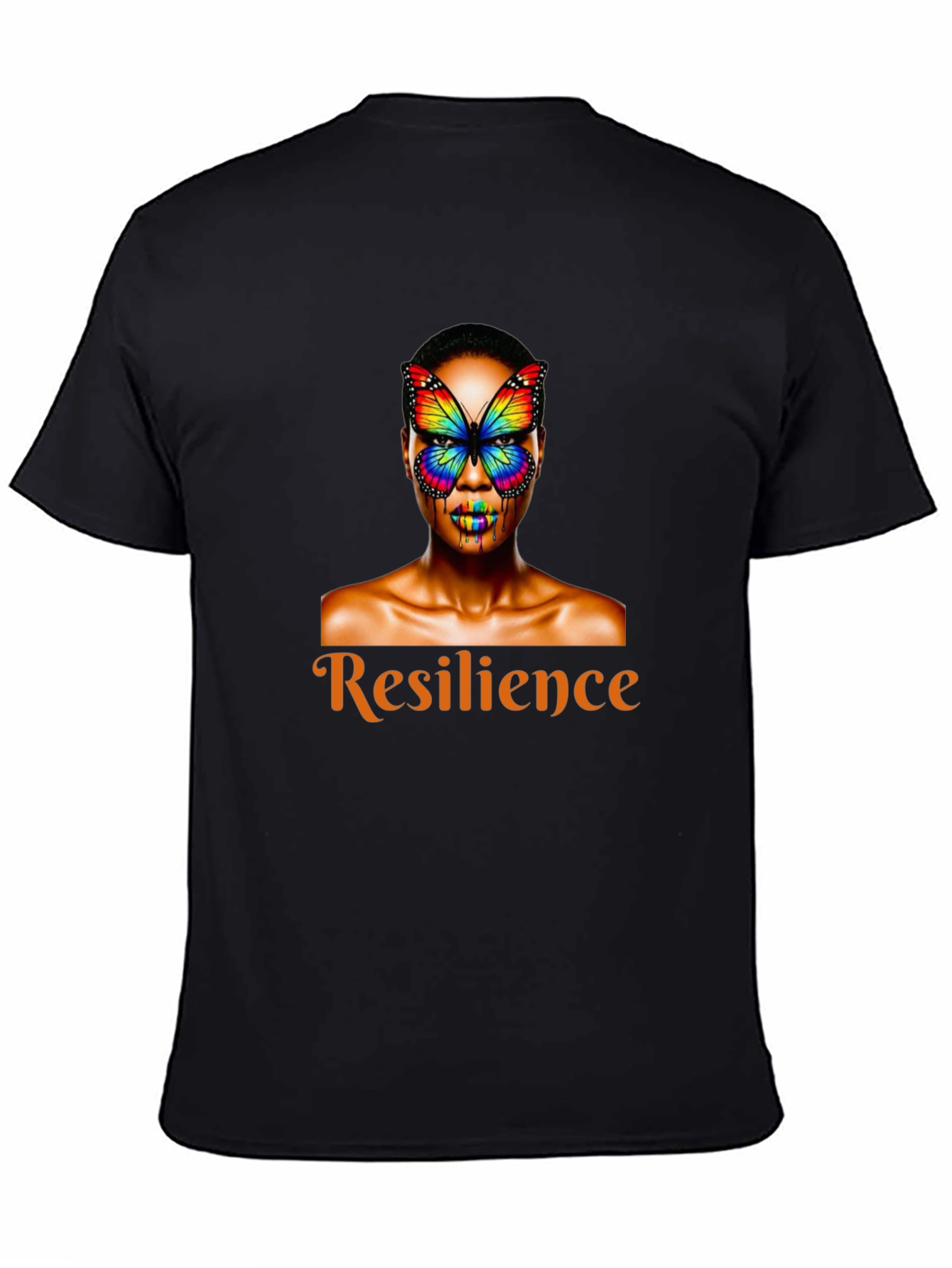 Black Resilience Graphic T-Shirt: Butterfly Empowerment view 4