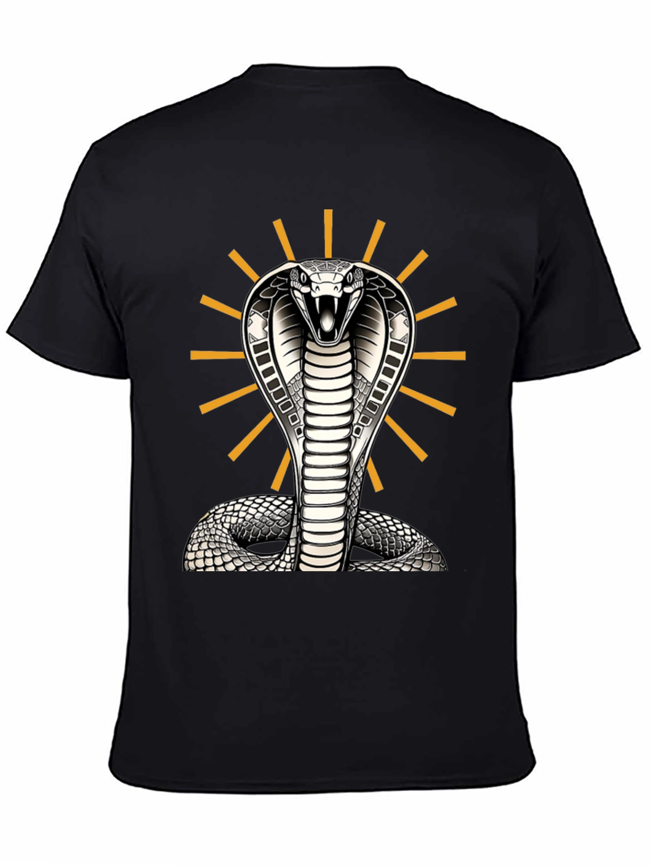 Black Cobra Snake Graphic Tee - Striking Design, Comfortable Fit view 4