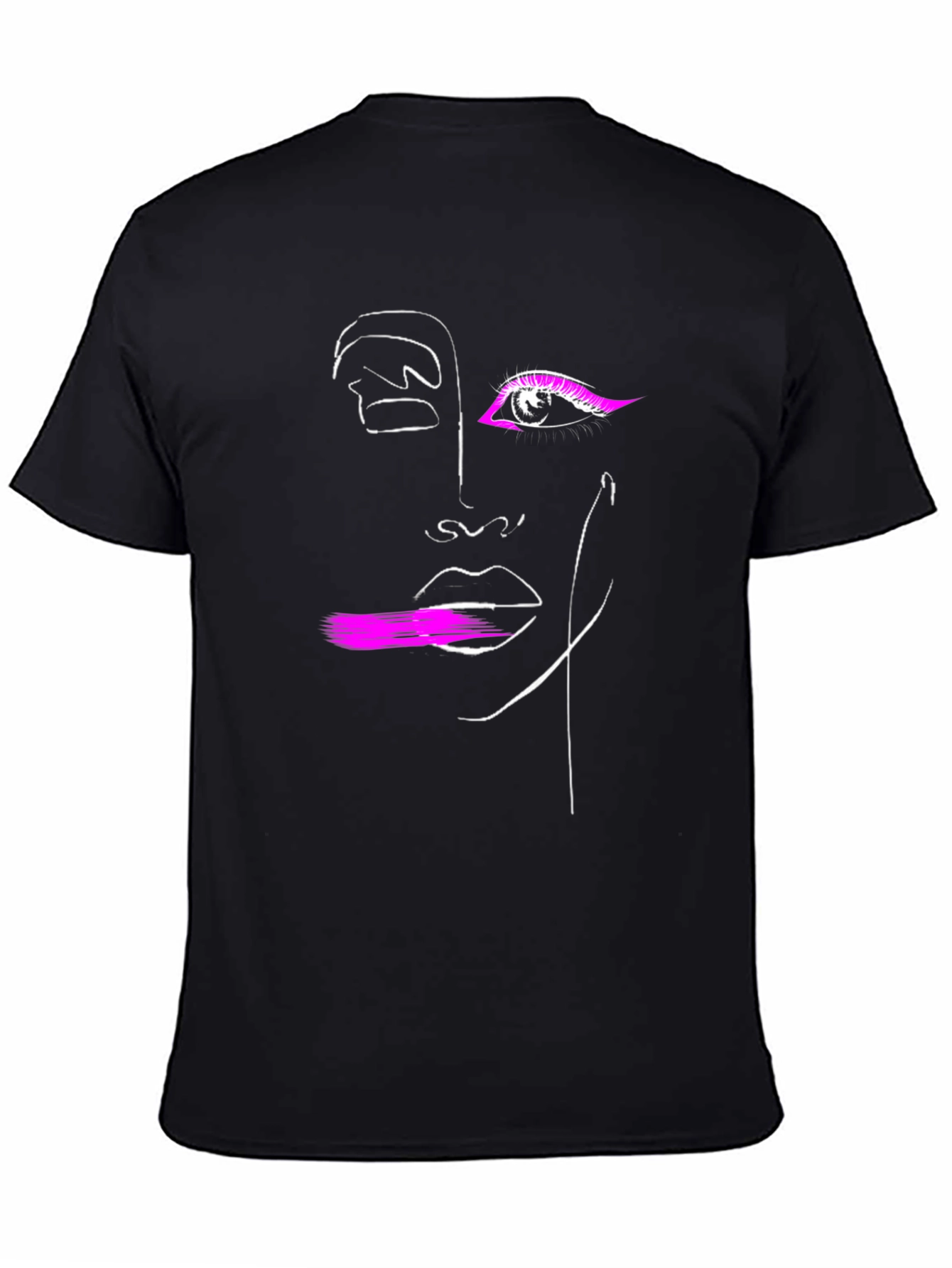 Black Abstract Line Art Graphic Tee - Stylish Minimalist Design view 4