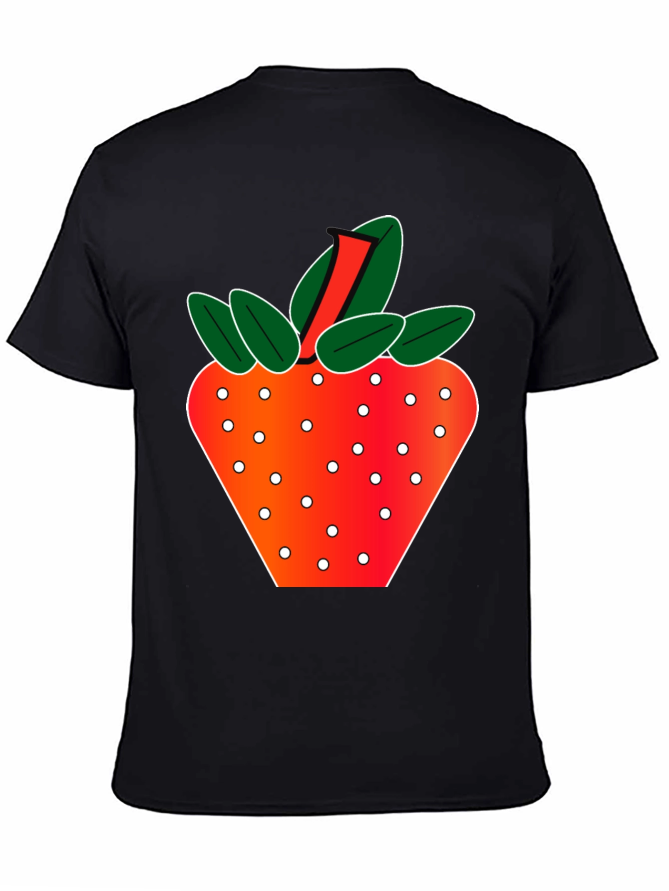 Black Strawberry Graphic T-Shirt - Fresh & Fun Design view 4