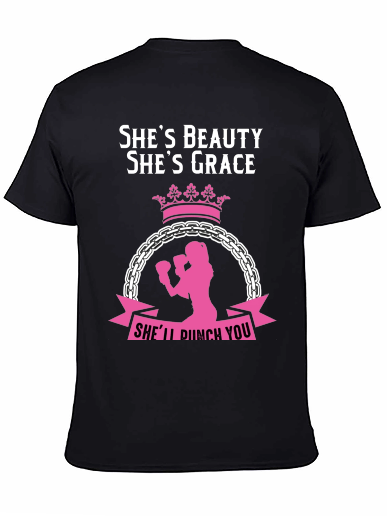 Black She's Beauty She's Grace Women's Boxing T-Shirt view 4